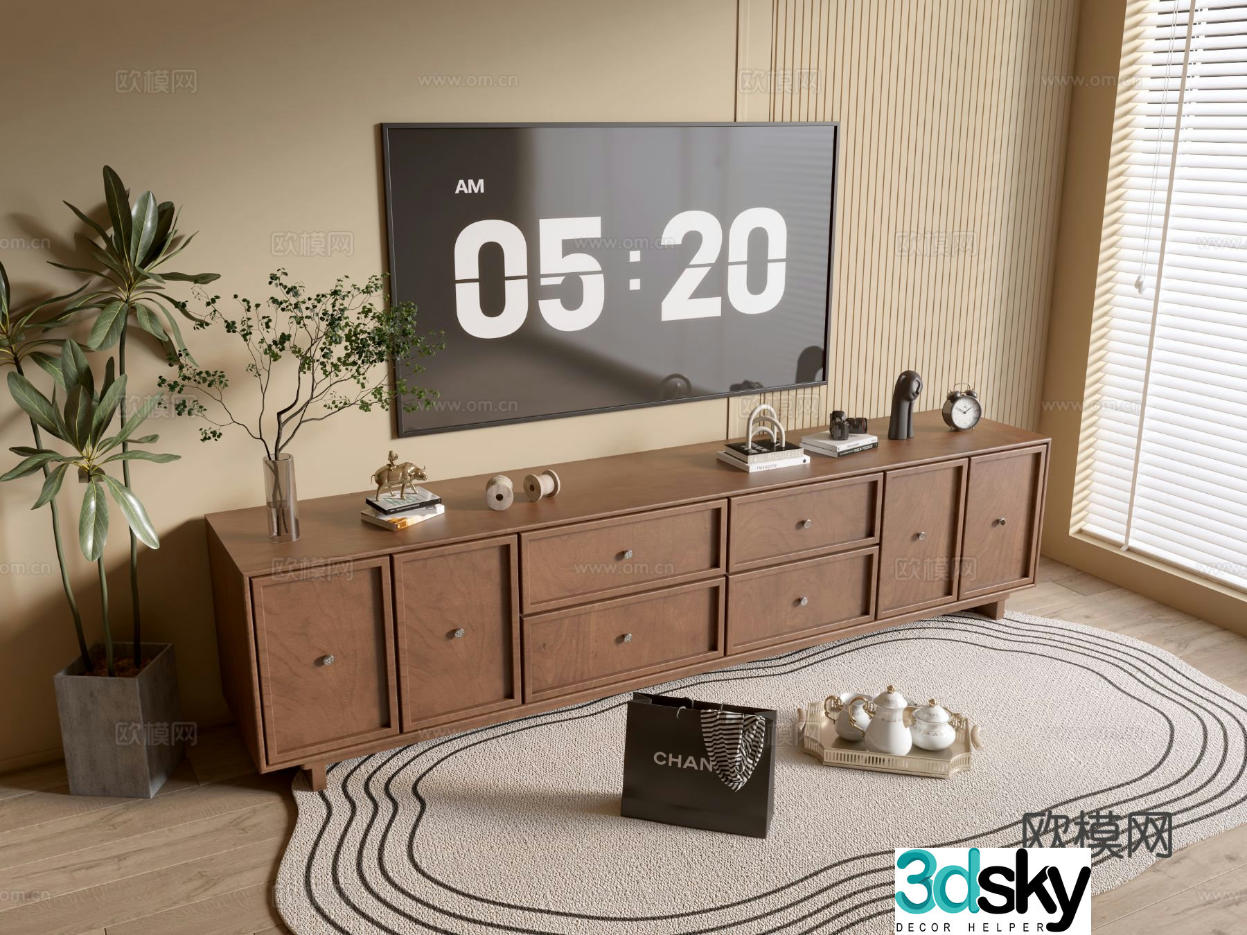 Wabi-sabi TV cabinet 3d model