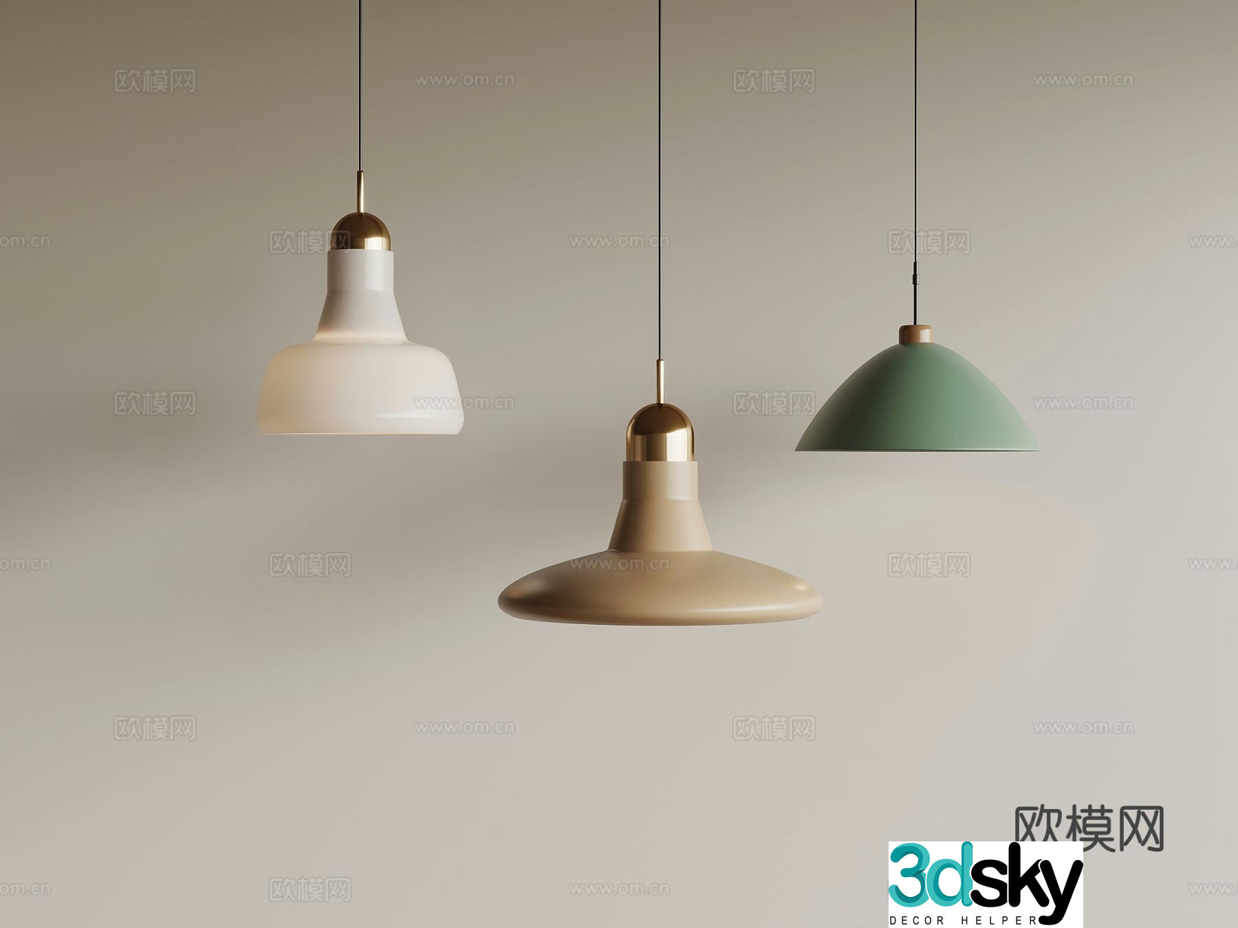 Bedside small chandelier fishing line chandelier 3d model