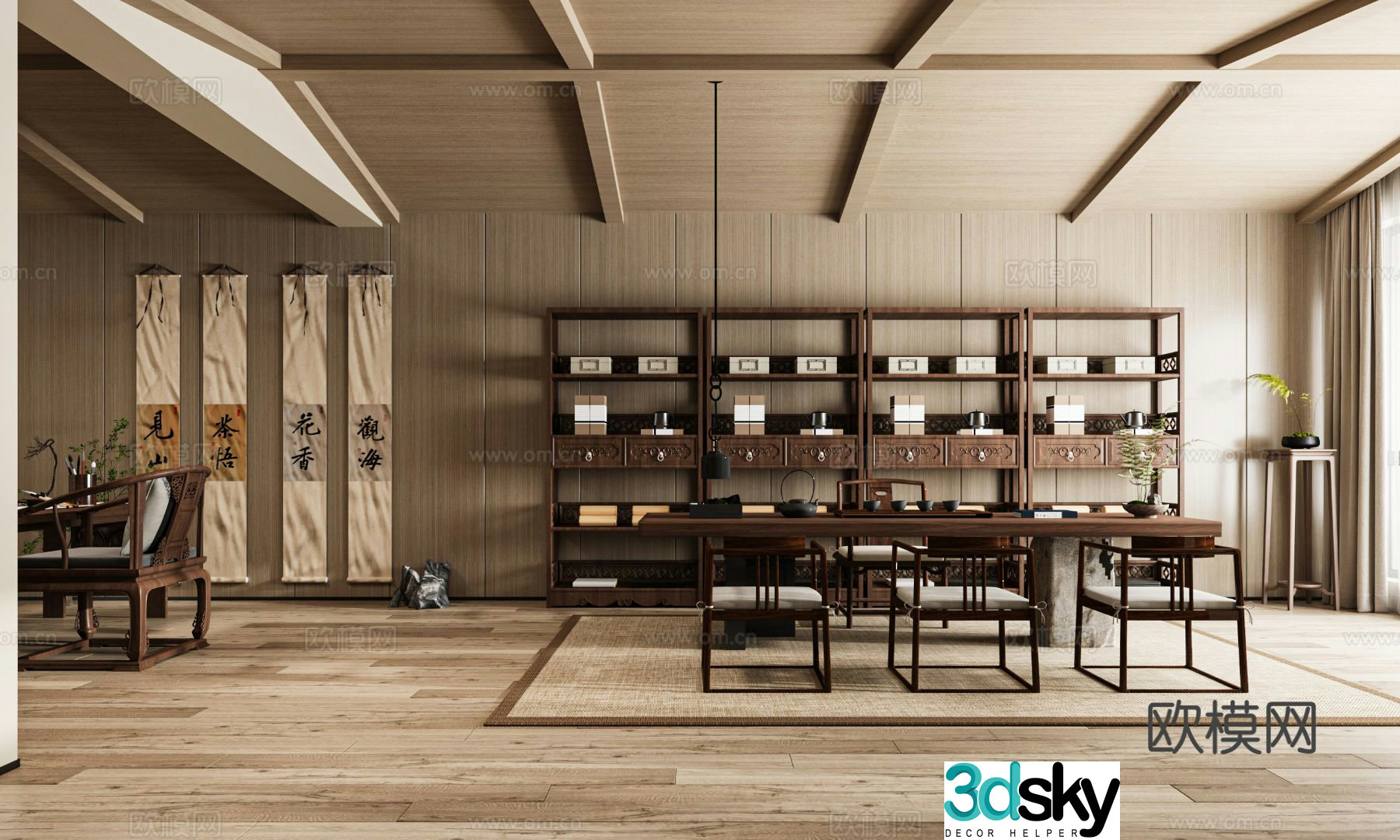 New Chinese tea room 3d model