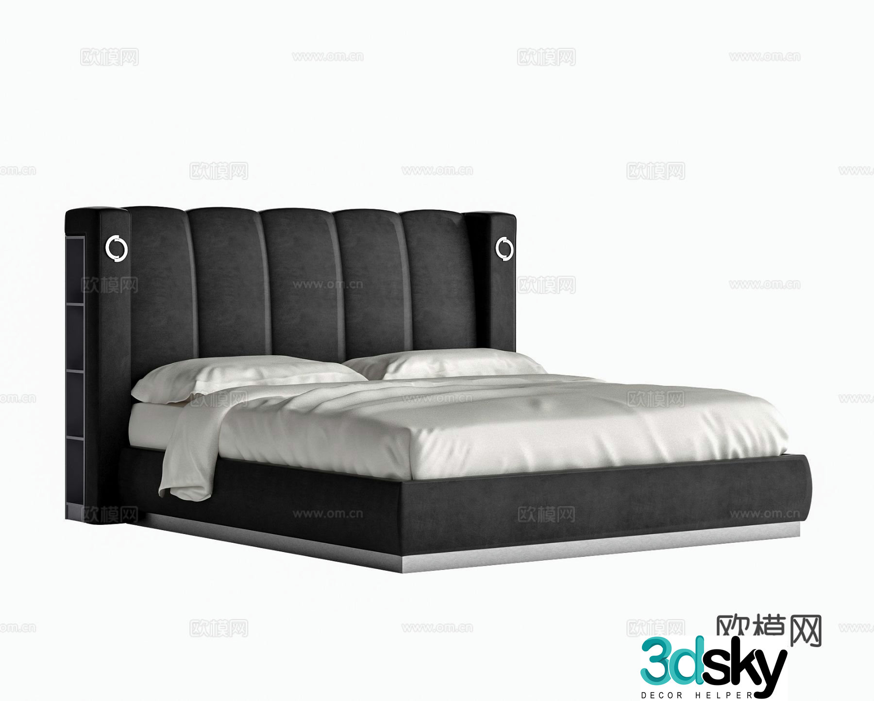 Modern double bed 3d model
