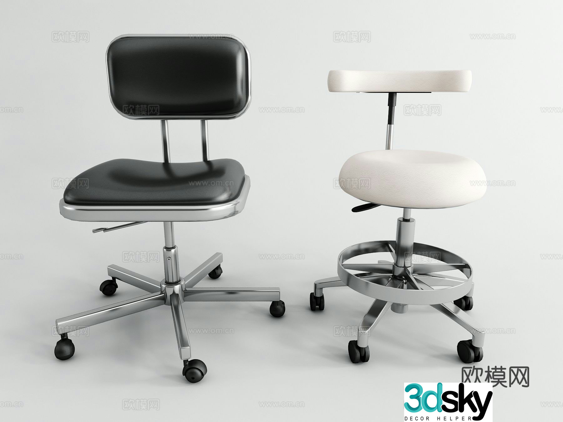Modern office chair lifting swivel chair 3d model