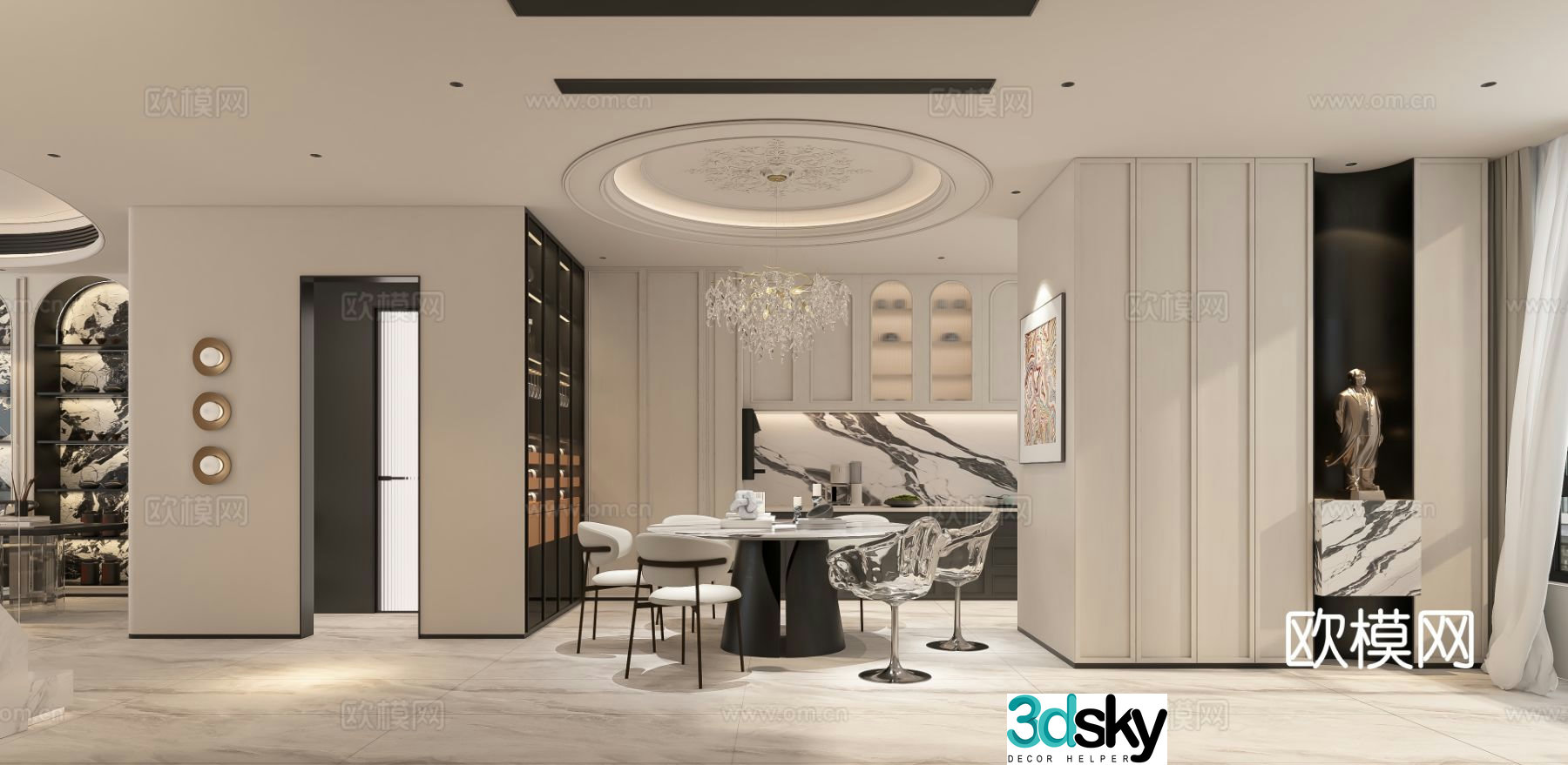 French restaurant 3d model