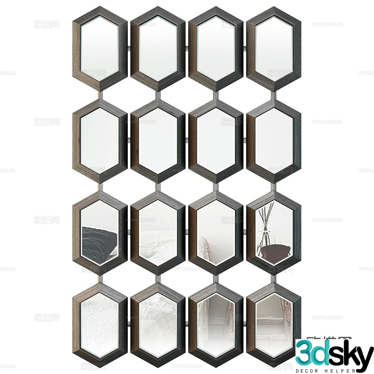 Mirror wall decoration hanging decoration 3d model