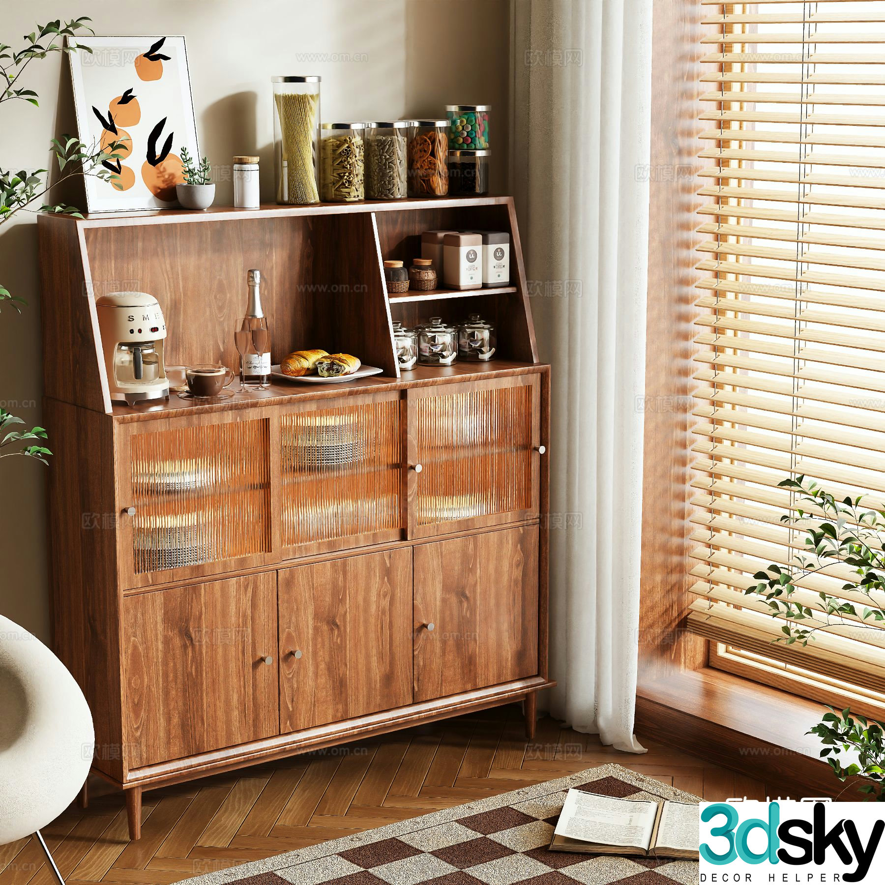 Medieval style sideboard 3d model