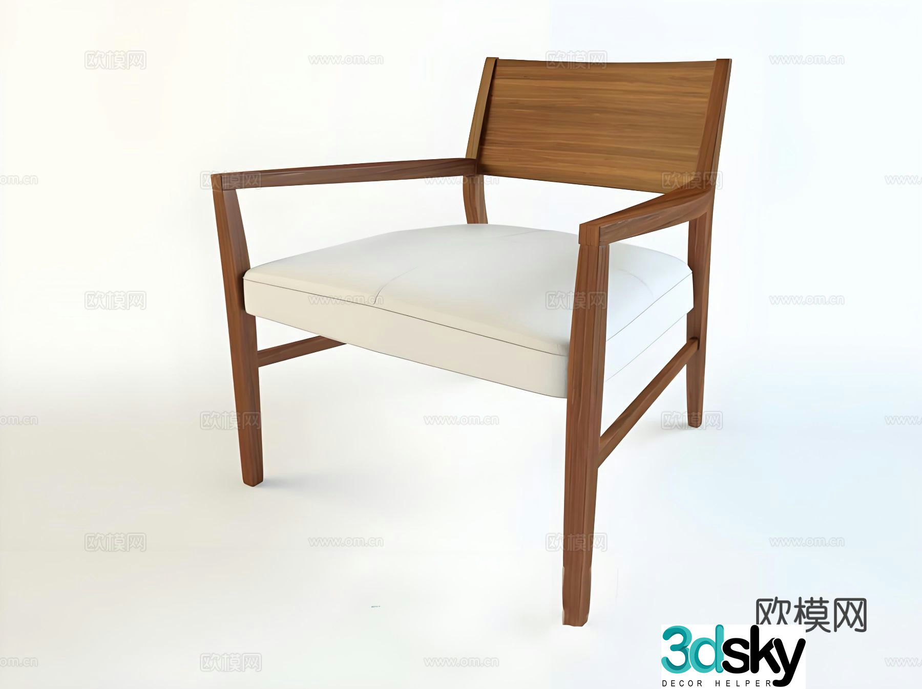 Leisure chair solid wood chair dining chair tea chair armchair 3d model