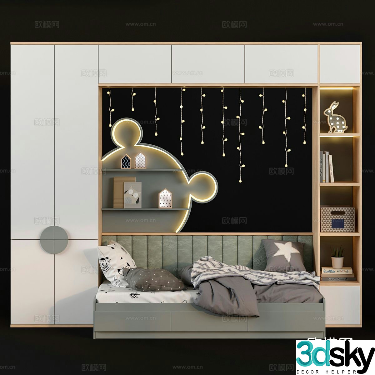 Modern children’s bed 3d model