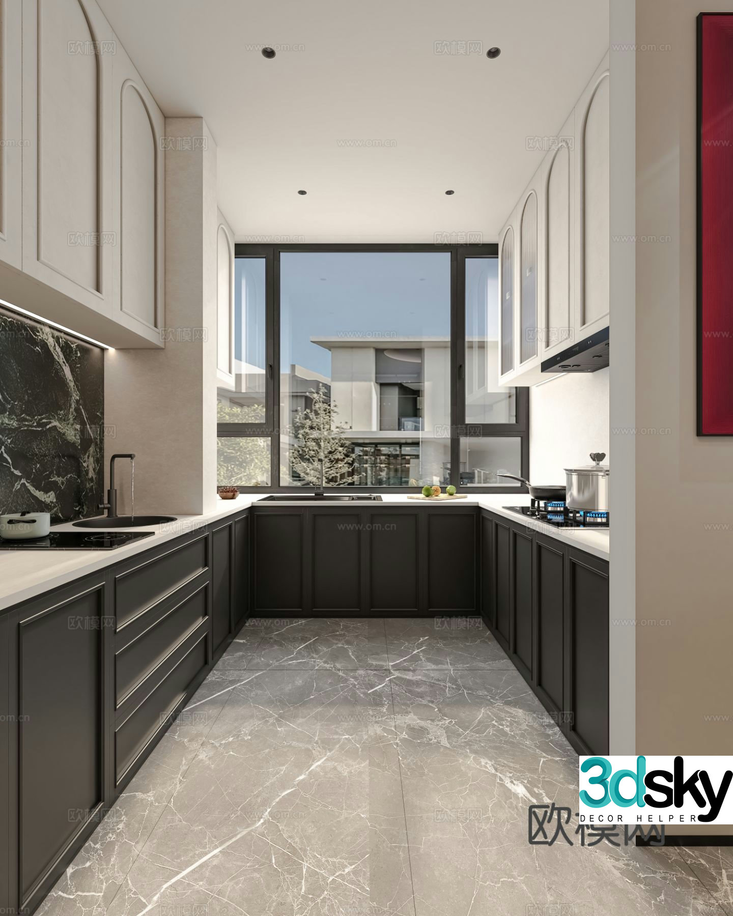 modern kitchen cabinet 3d model