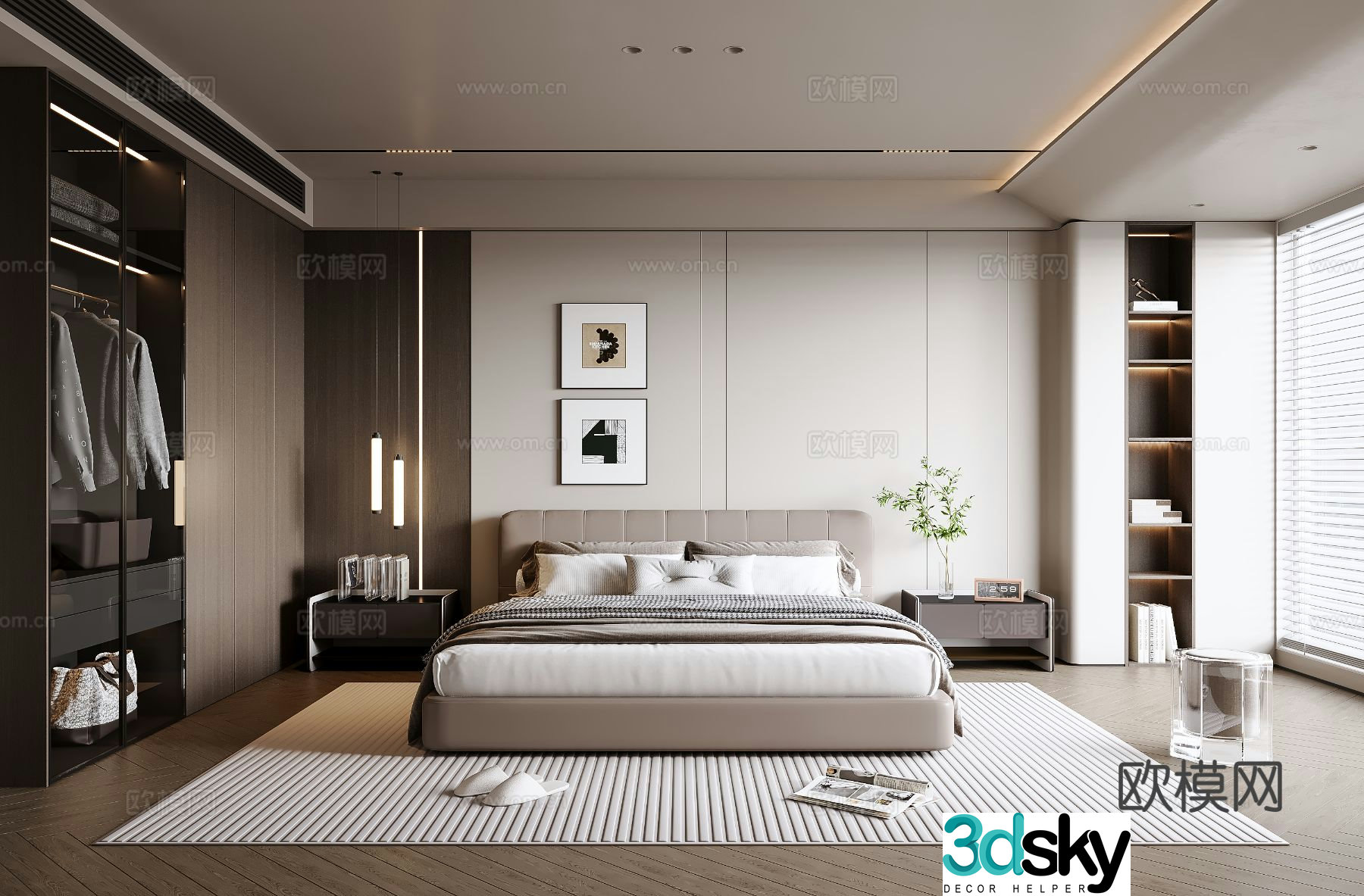 Italian style bedroom master bedroom 3d model