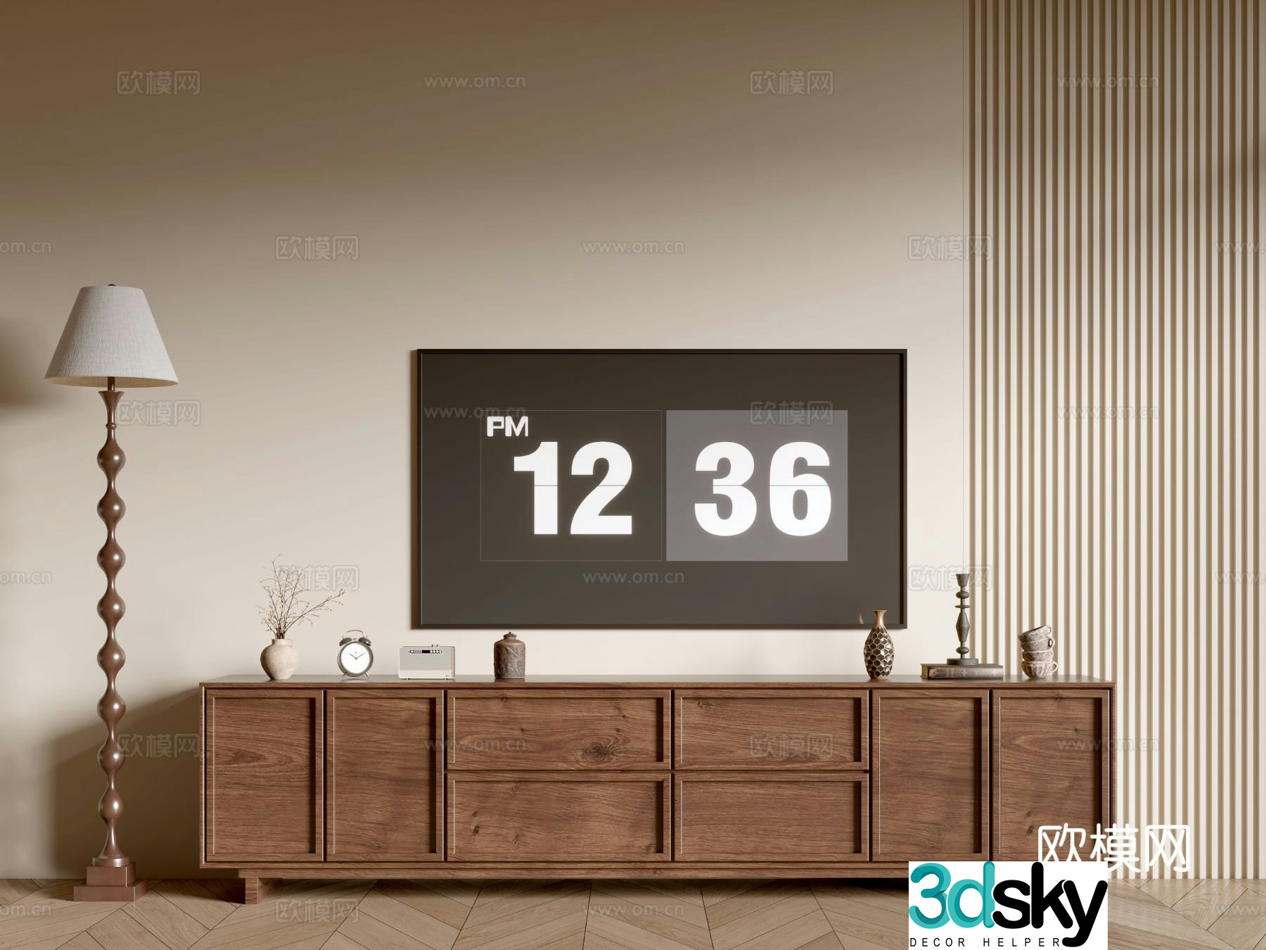 Medieval style TV cabinet 3D model