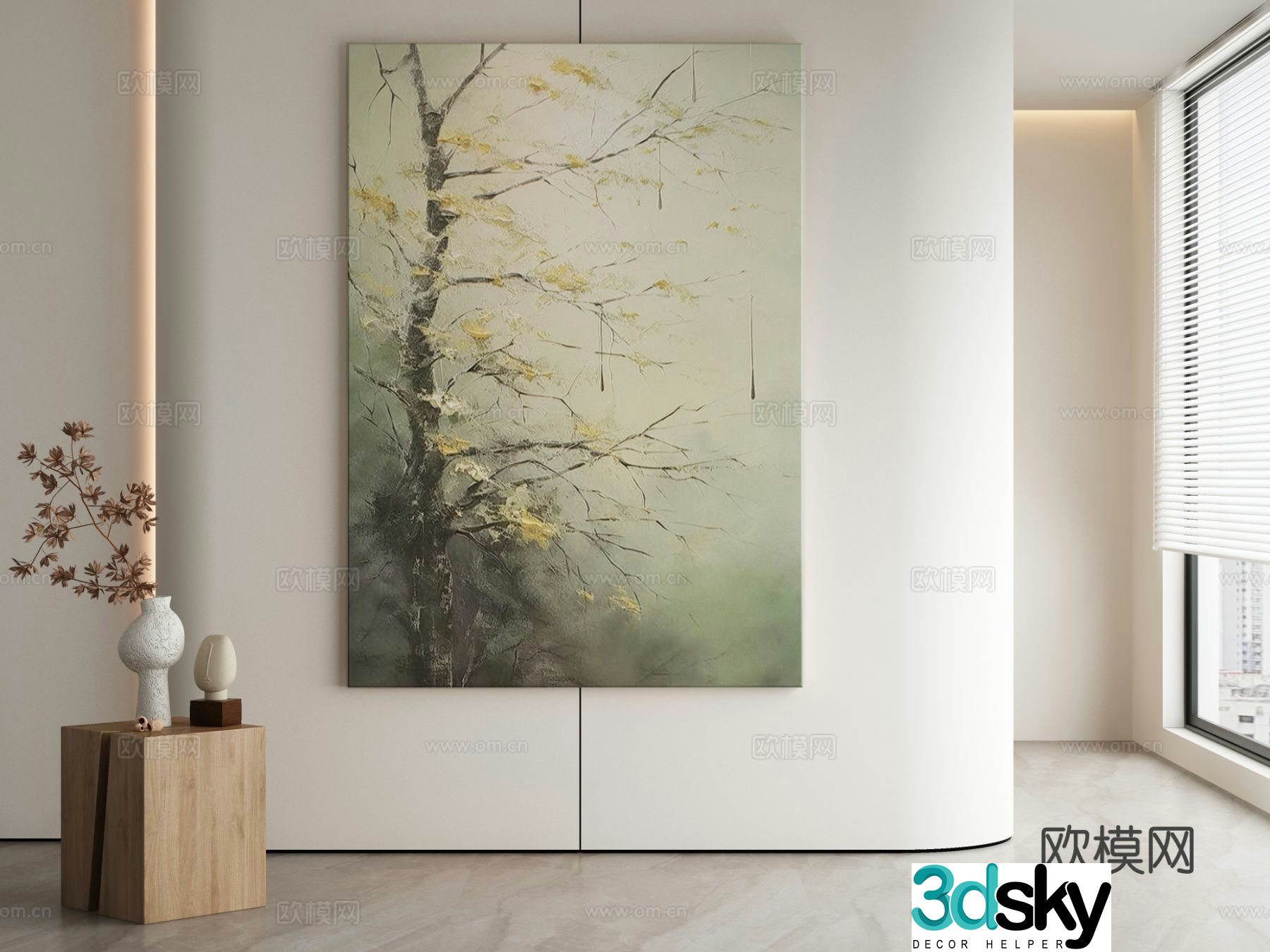 Modern landscape painting decorative painting 3d model