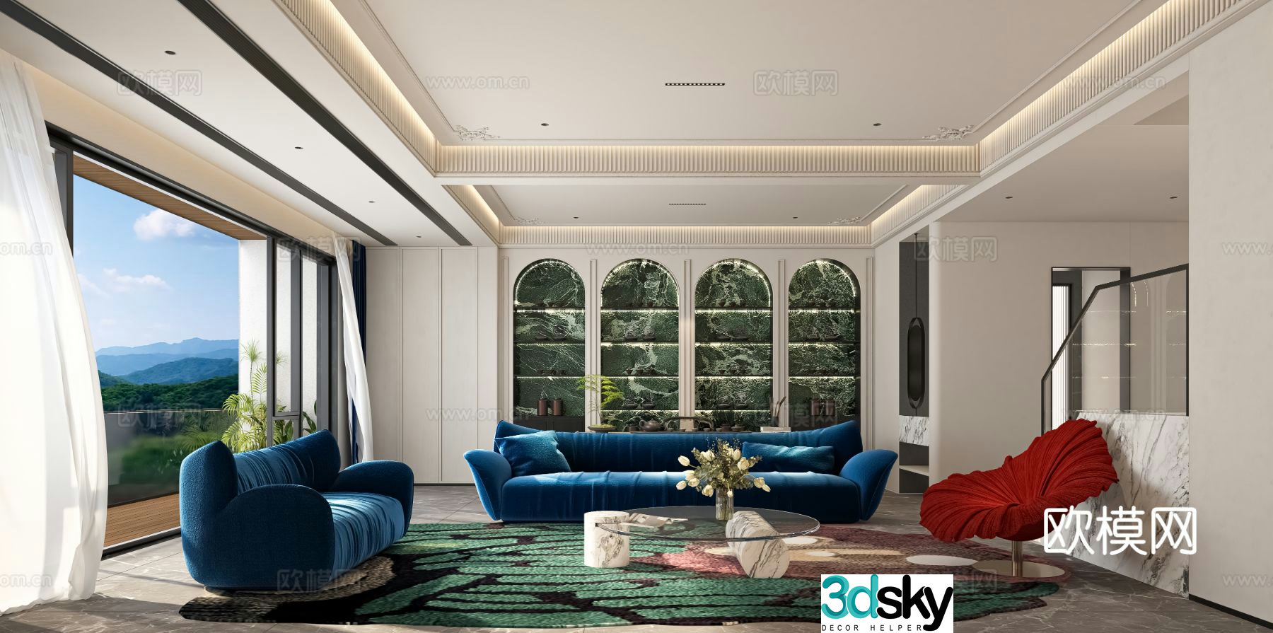 French living room 3d model