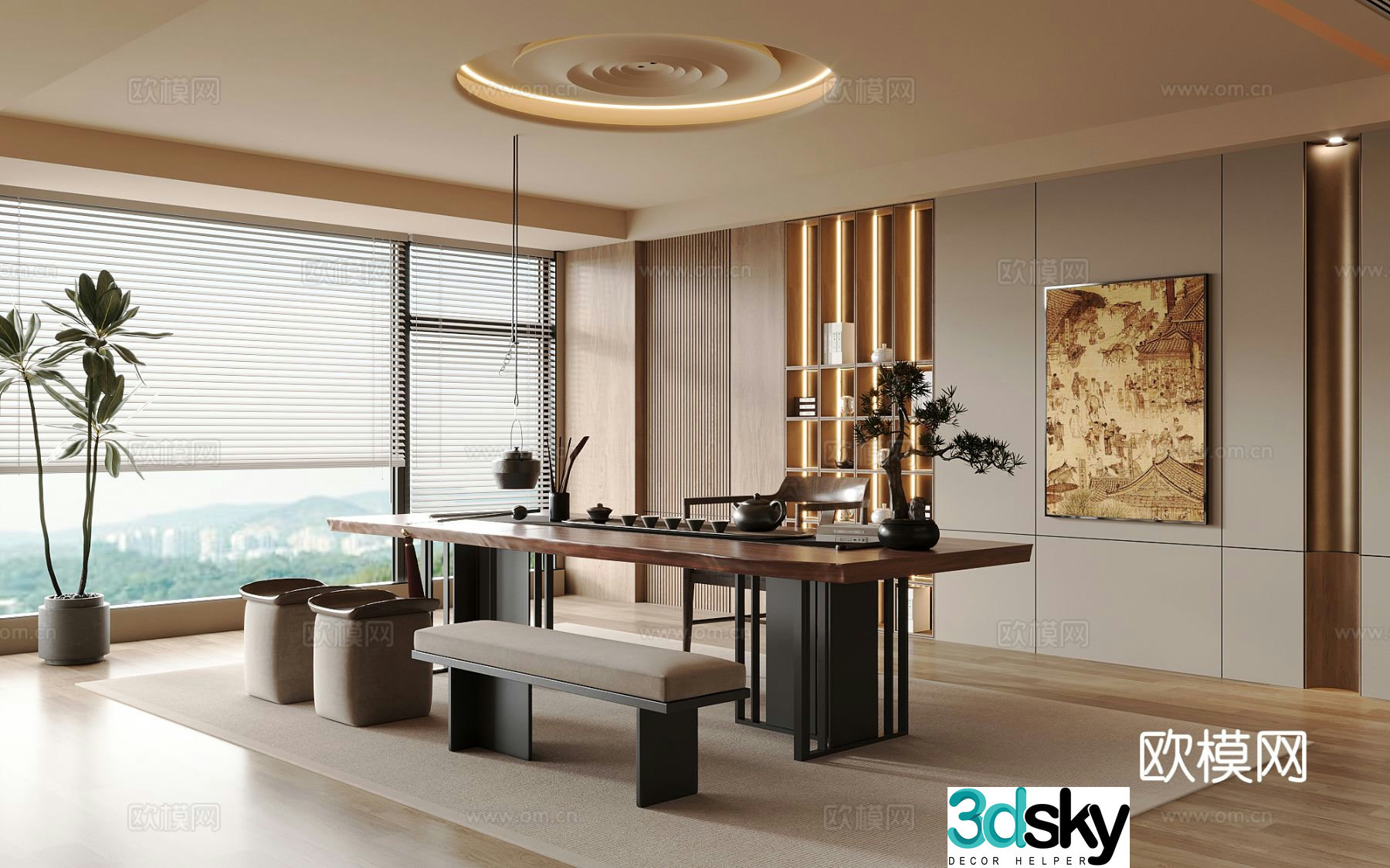 New Chinese tea room 3d model