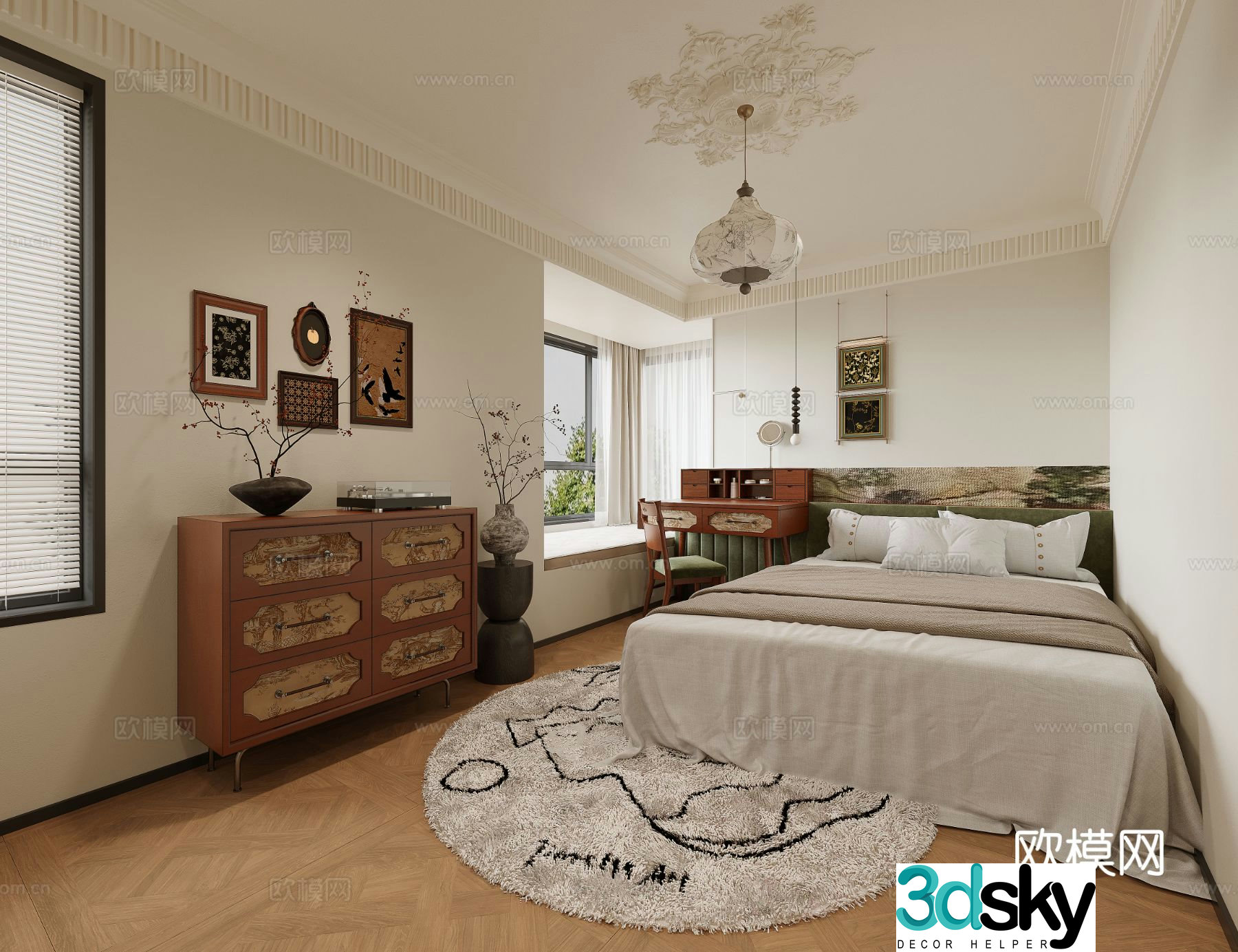 French bedroom master bedroom 3d model