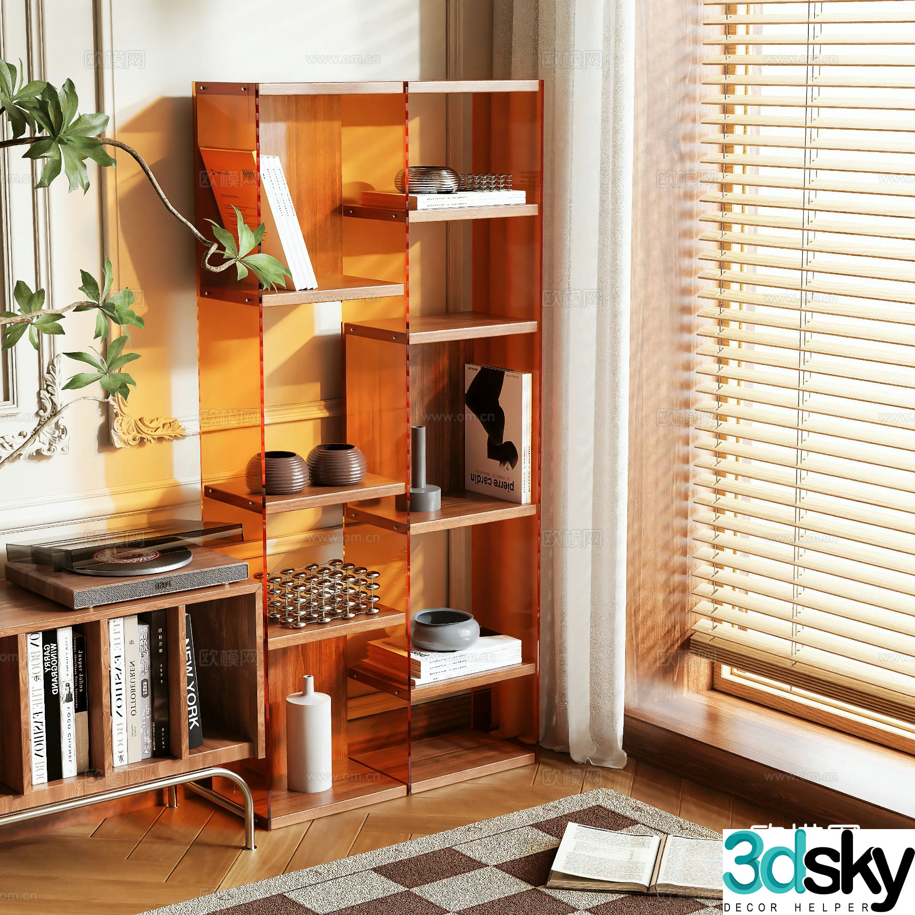 Acrylic bookcase 3d model