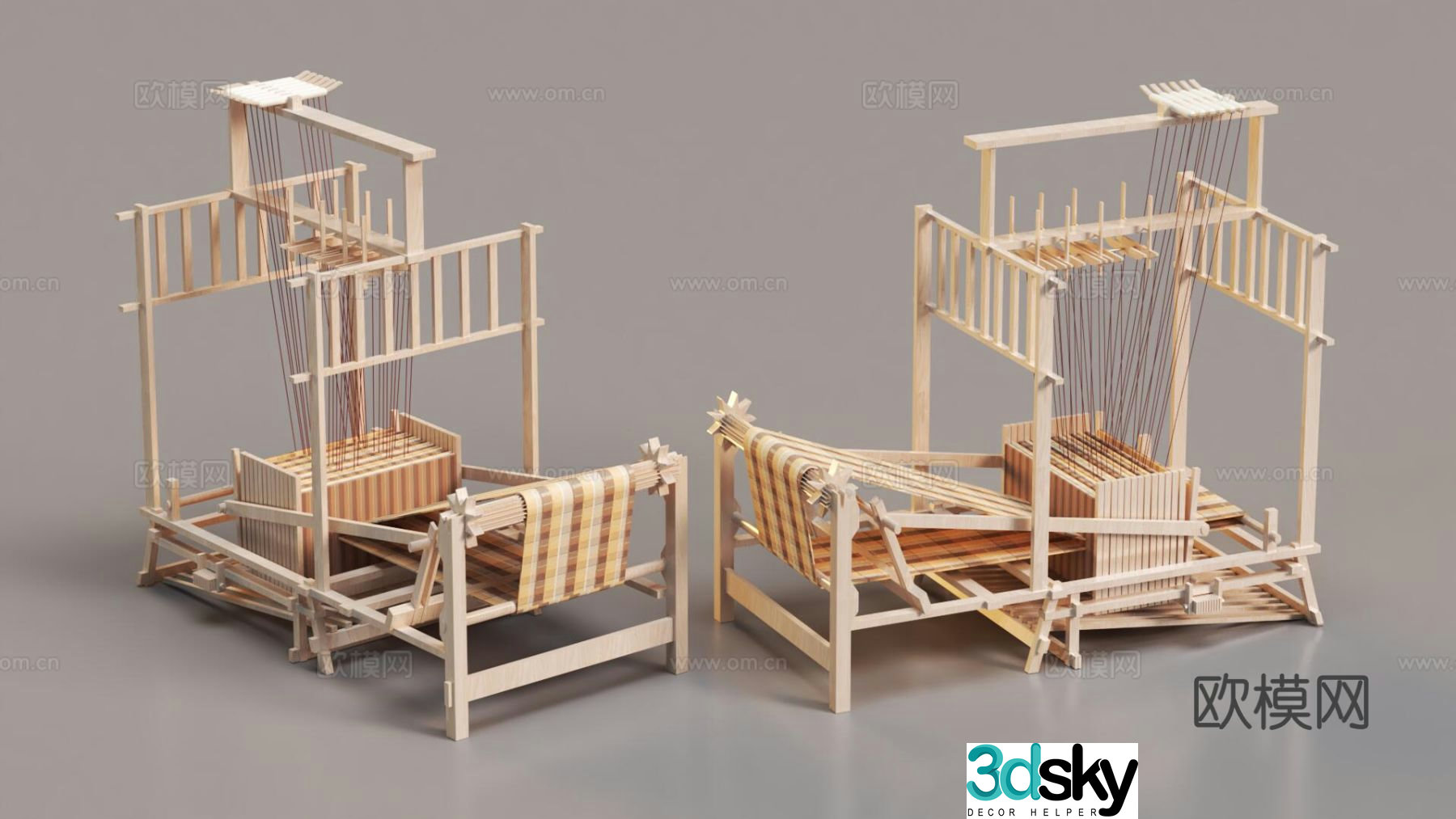 Textile loom 3d model