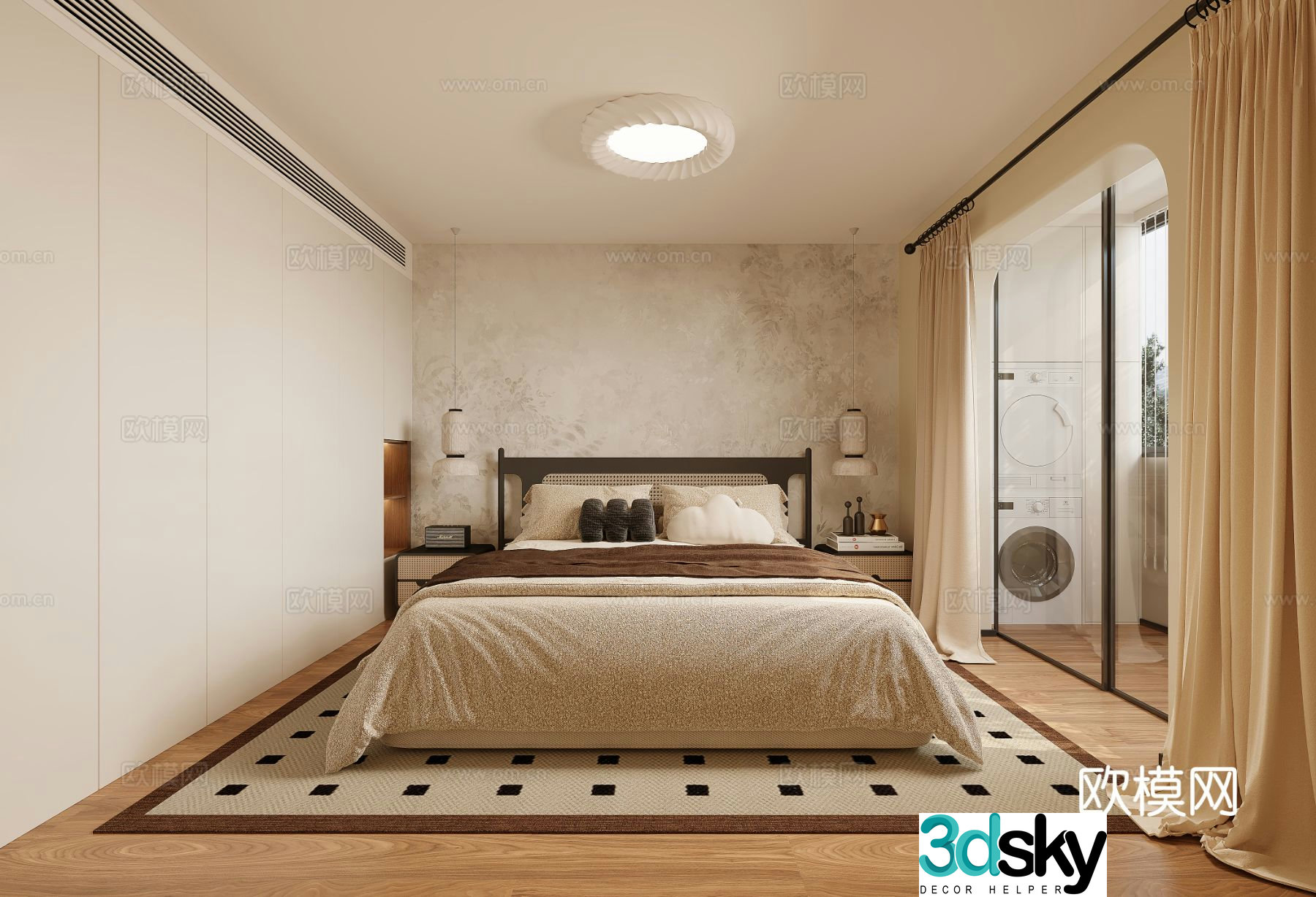 Medieval style bedroom master bedroom 3d model