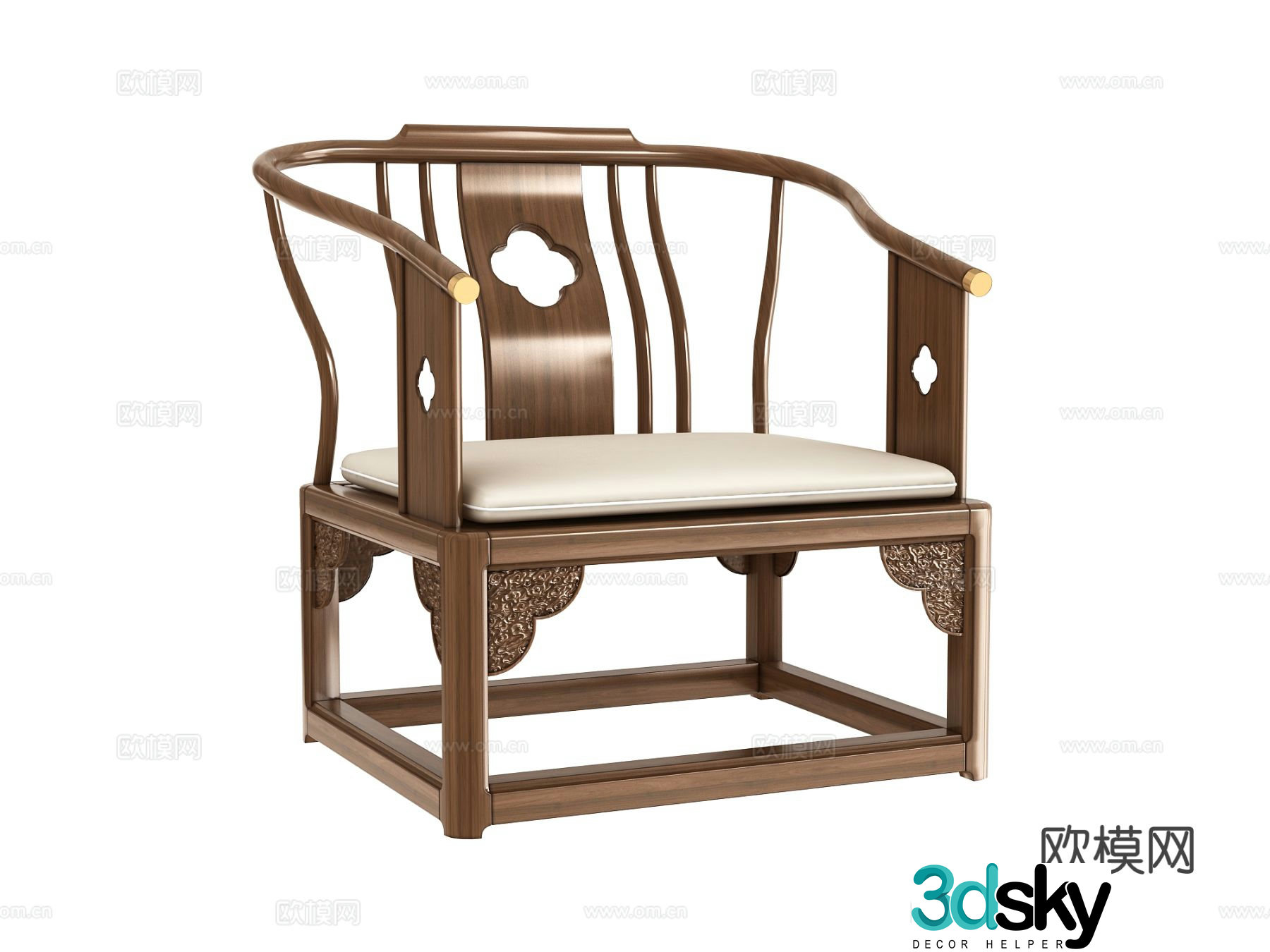 Chinese style single sofa 3d model