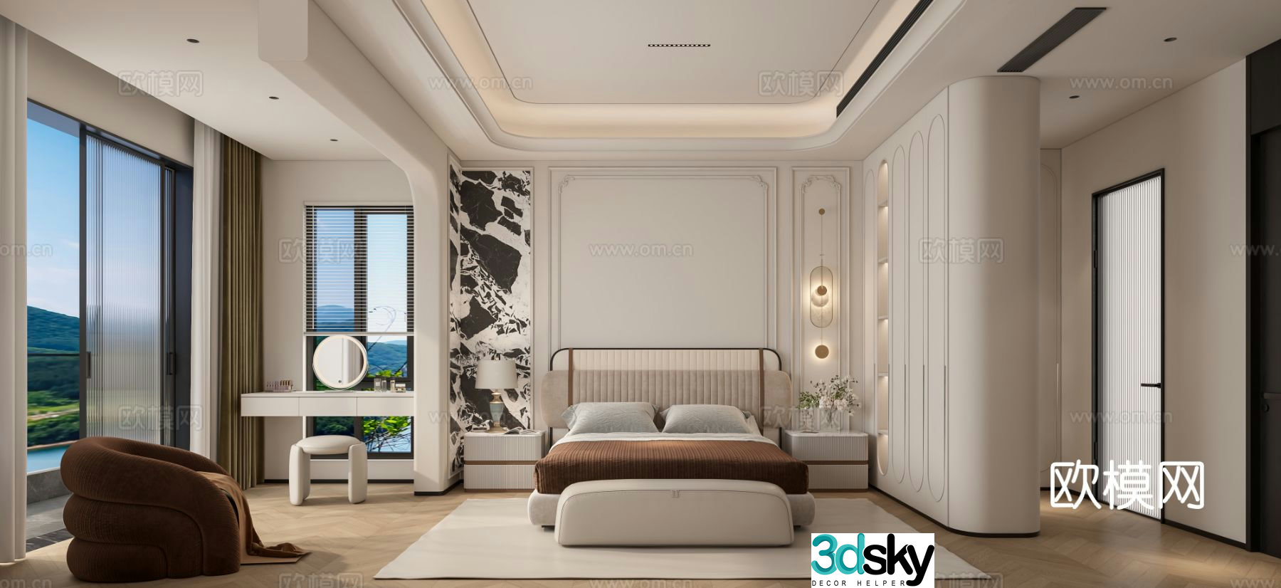 French bedroom master bedroom 3d model