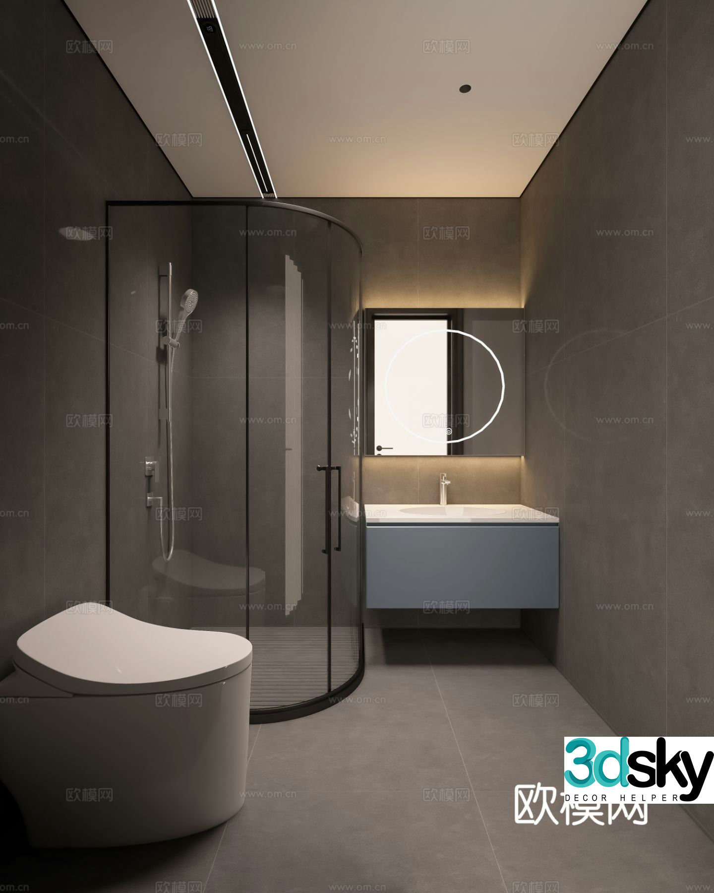 Modern bathroom bathroom toilet 3d model