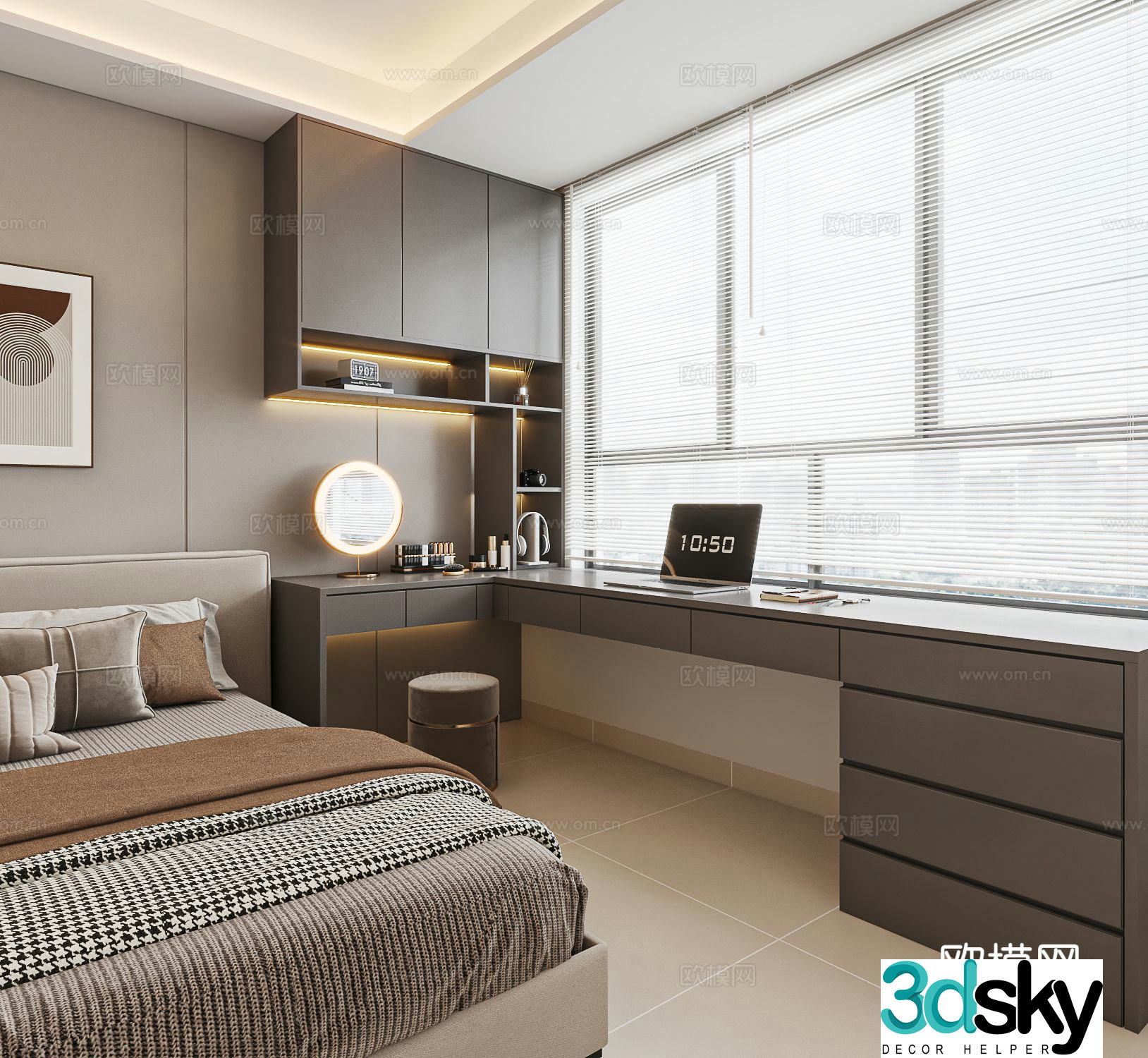 3d model of tatami bedroom and second bedroom