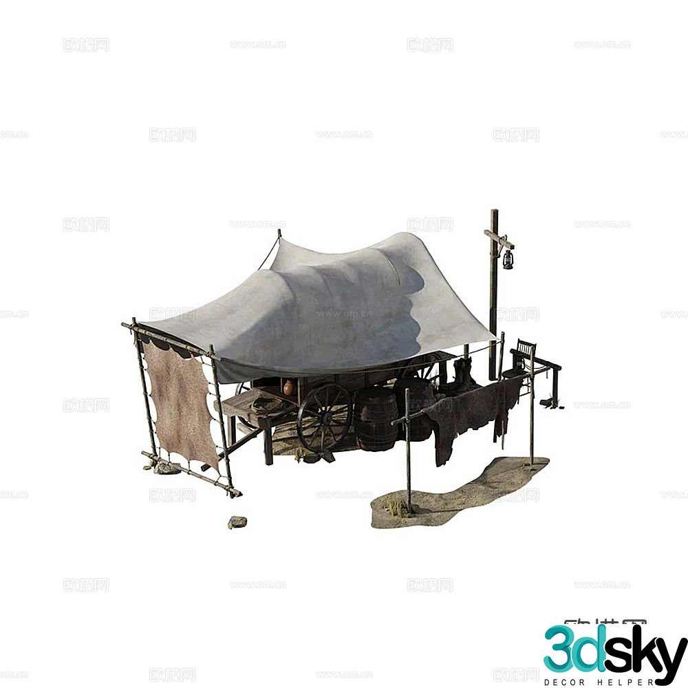 vehicle carriage carriage barrel sketch 3d model