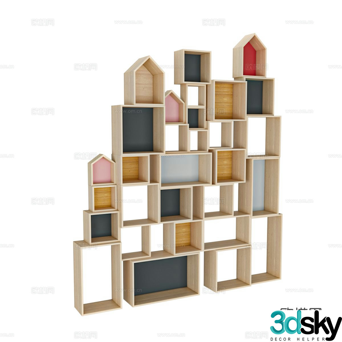 Children’s bookcase bookshelf 3d model