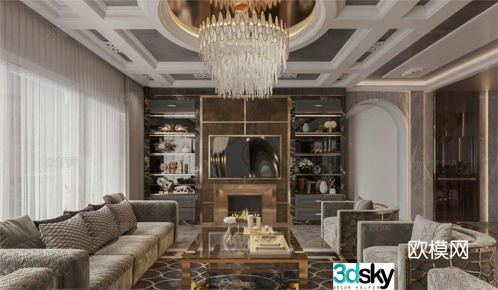 Light luxury restaurant 3D model
