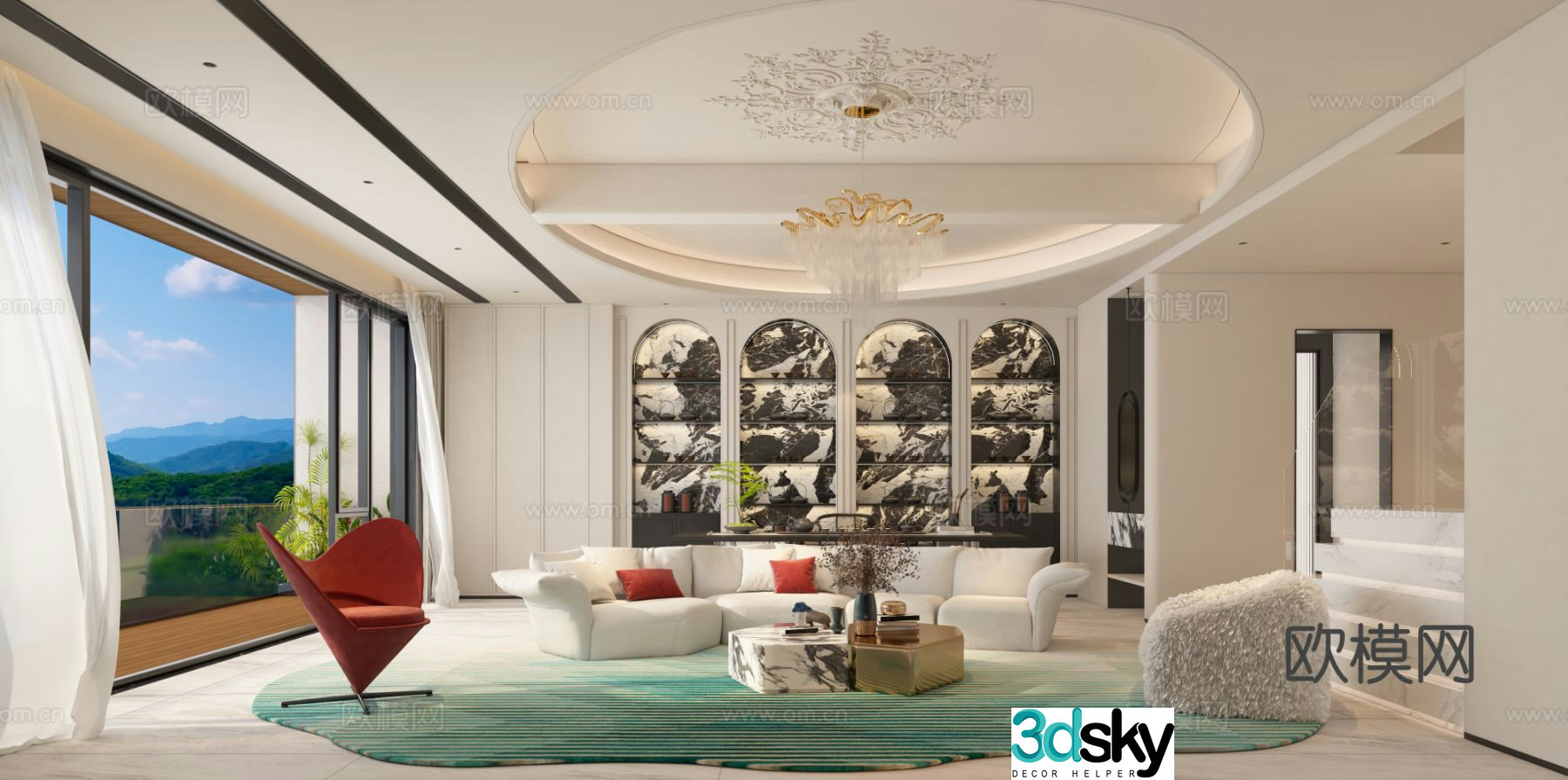 French living room 3d model