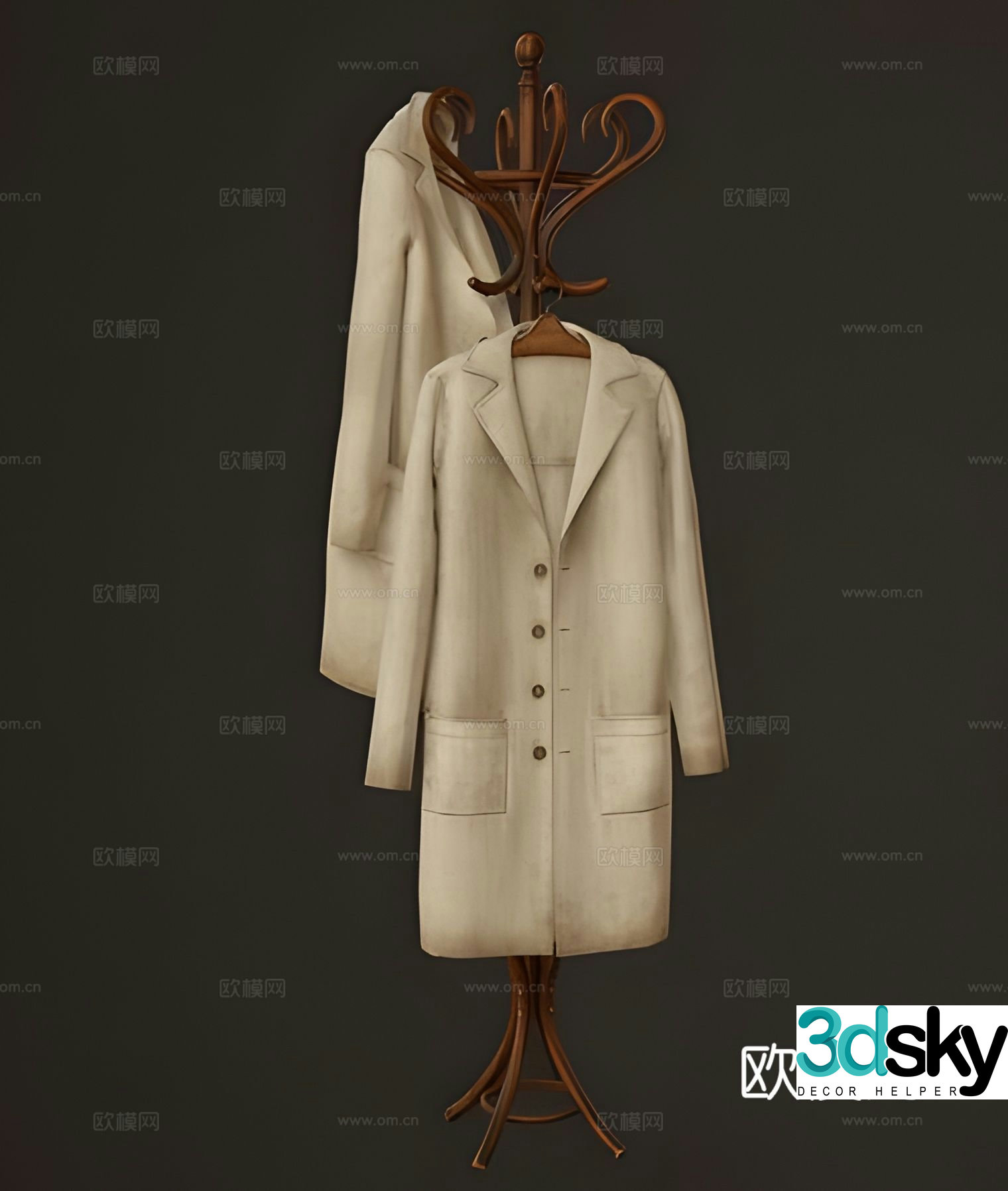 Clothes hanger floor clothes hanger 3d model