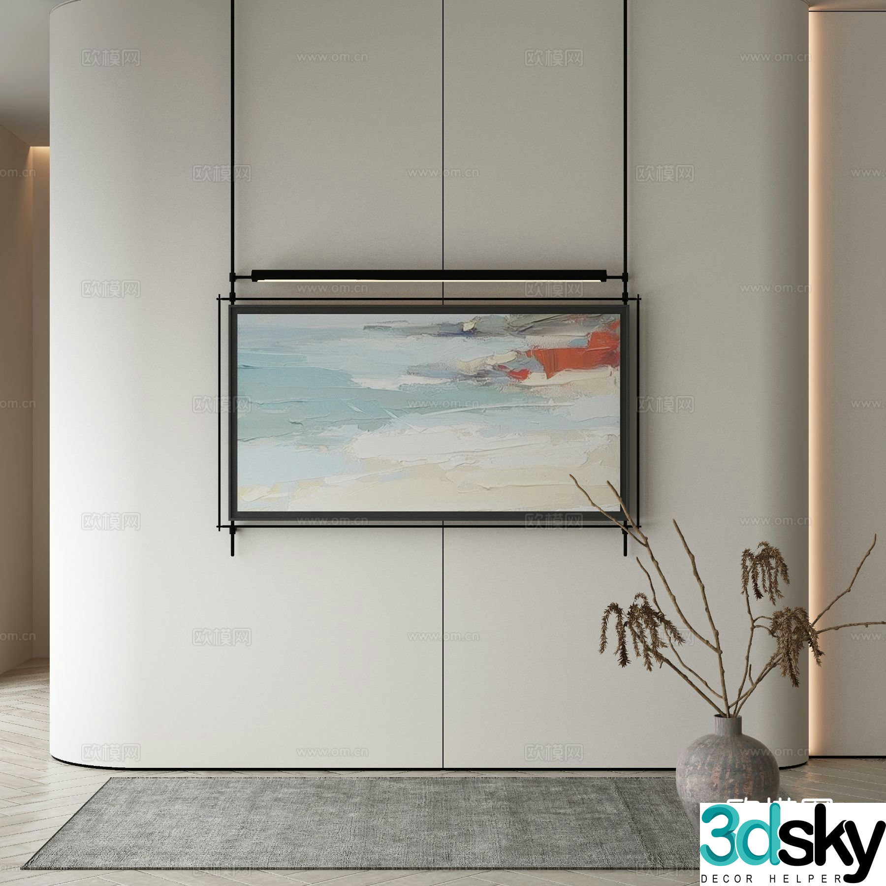 Decorative painting texture painting hanging painting 3d model