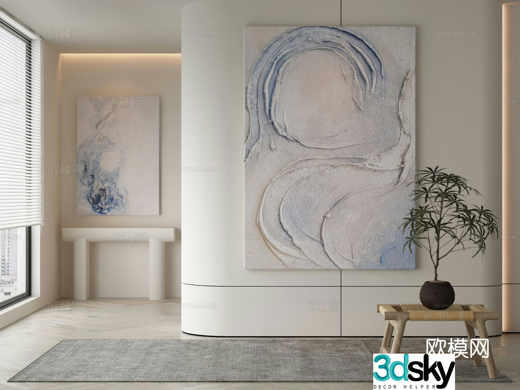 Decorative painting texture painting hanging painting 3d model