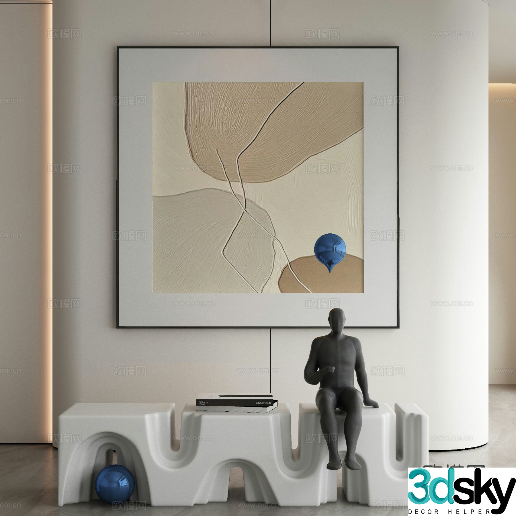 Decorative painting texture painting hanging painting 3d model