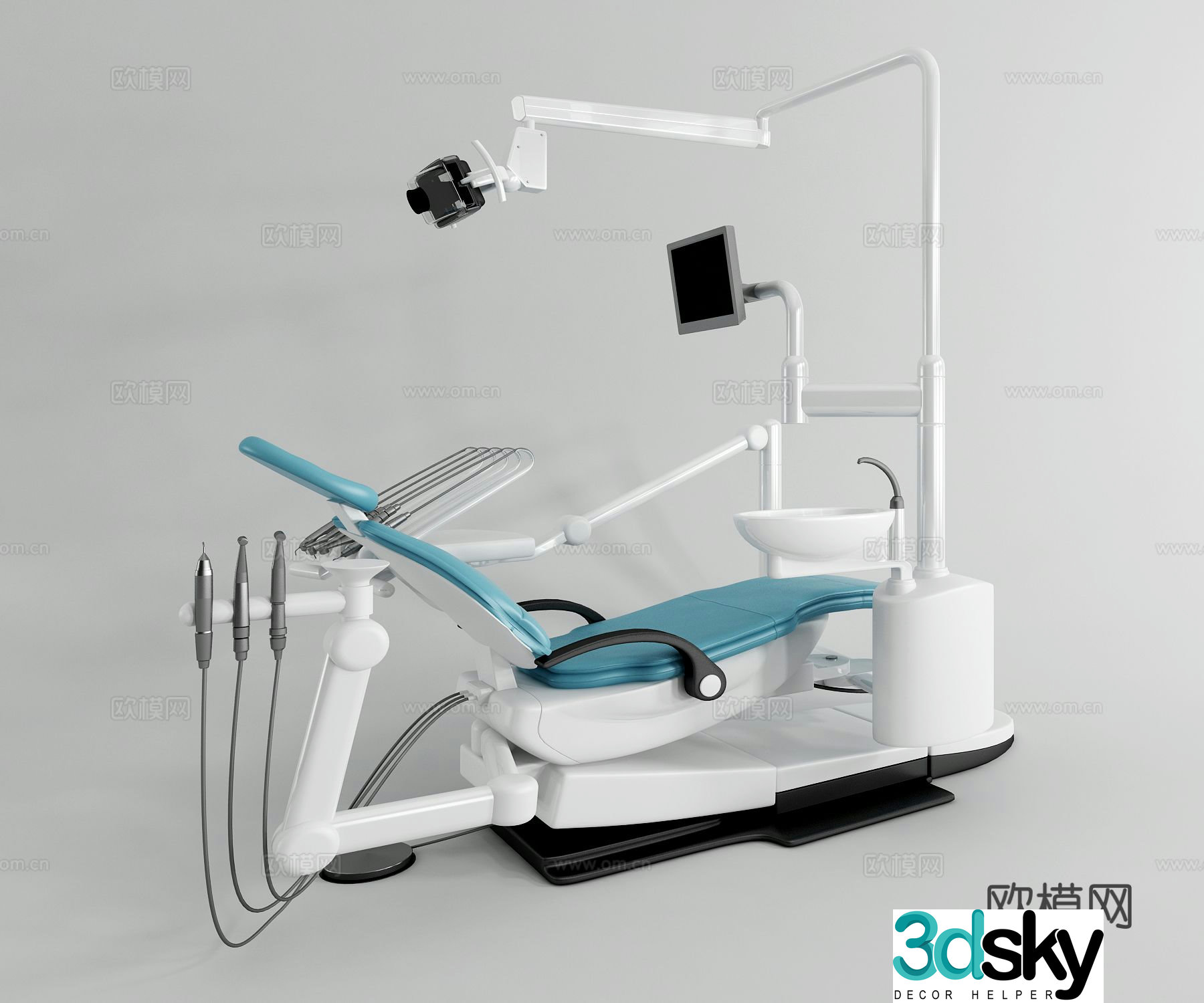 Oral Instruments Medical Bed Medical Equipment 3d model