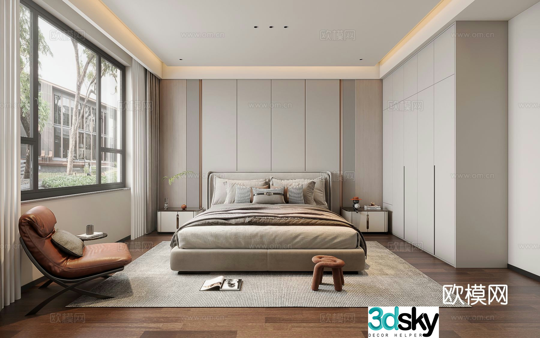 Modern bedroom master bedroom 3d model