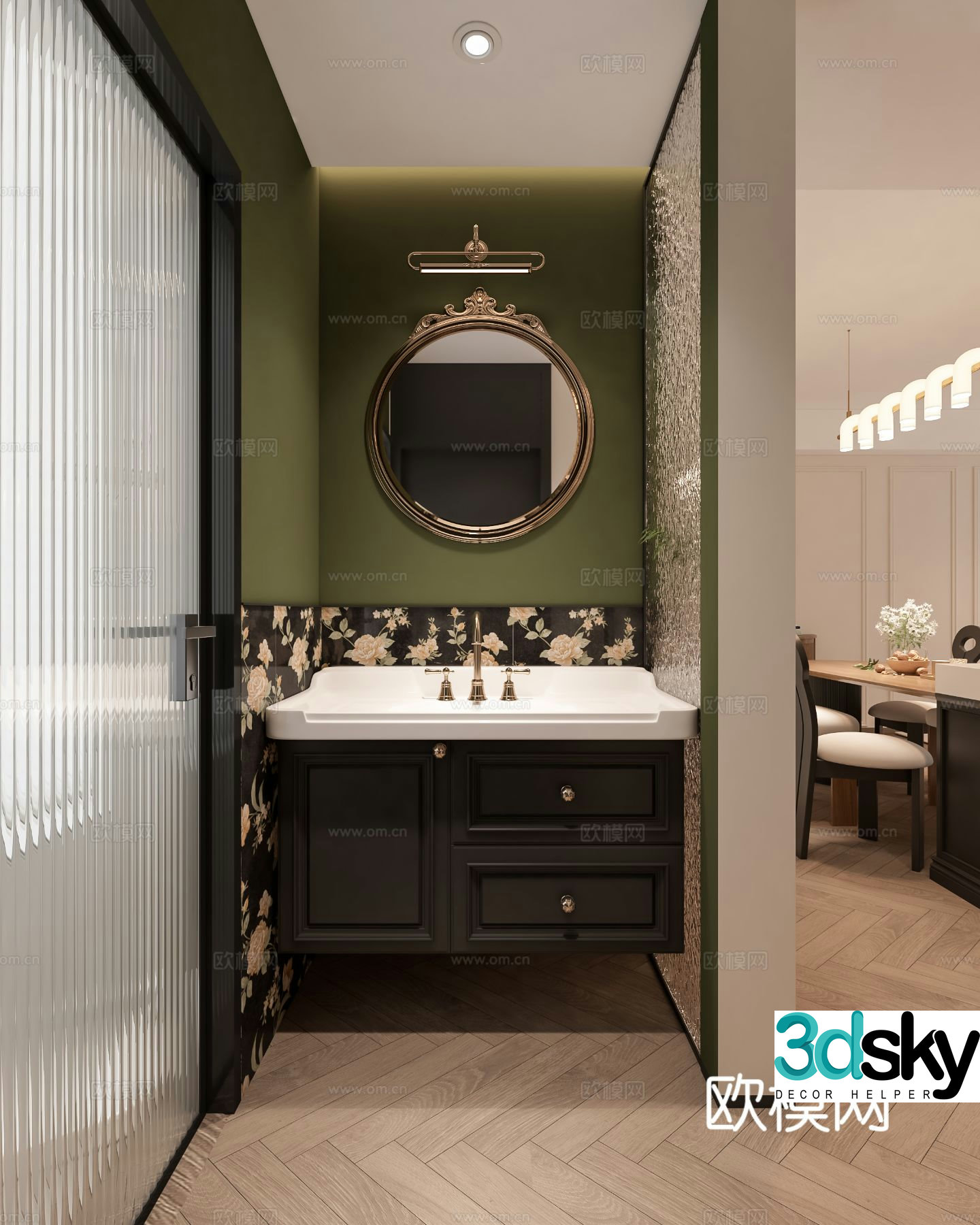 French bathroom dry area 3d model