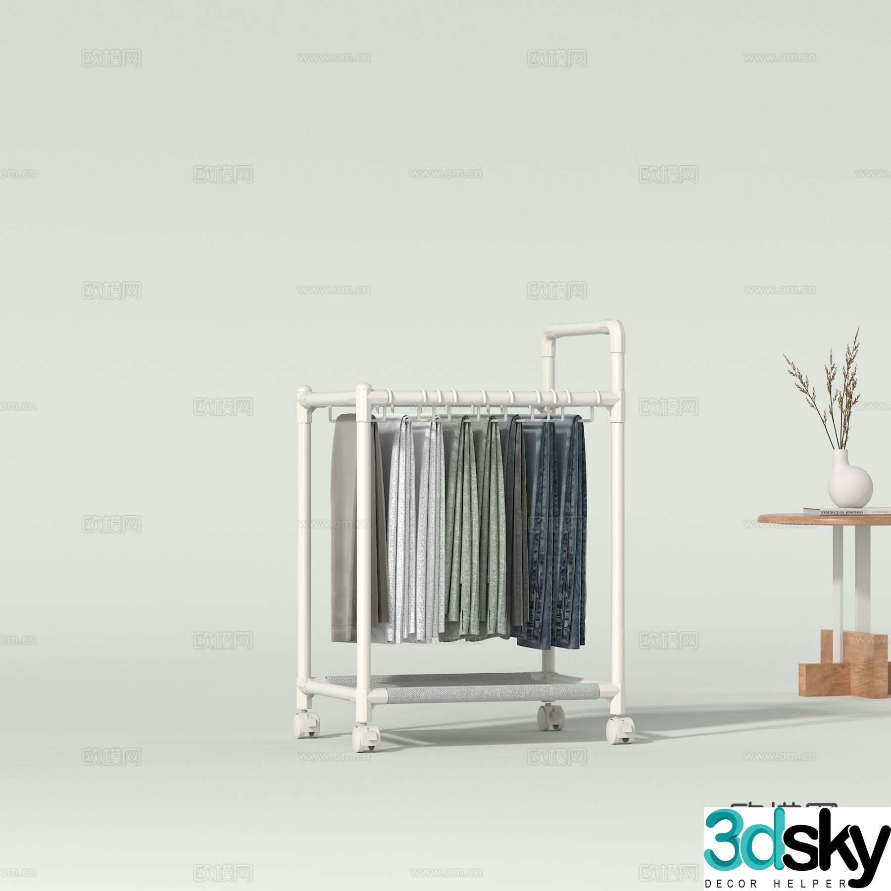 Modern clothes hanger trouser rack pants 3d model