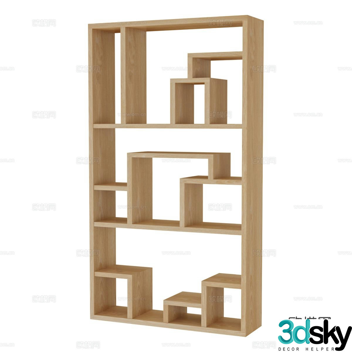 Modern bookcase open bookcase finished bookcase 3d model