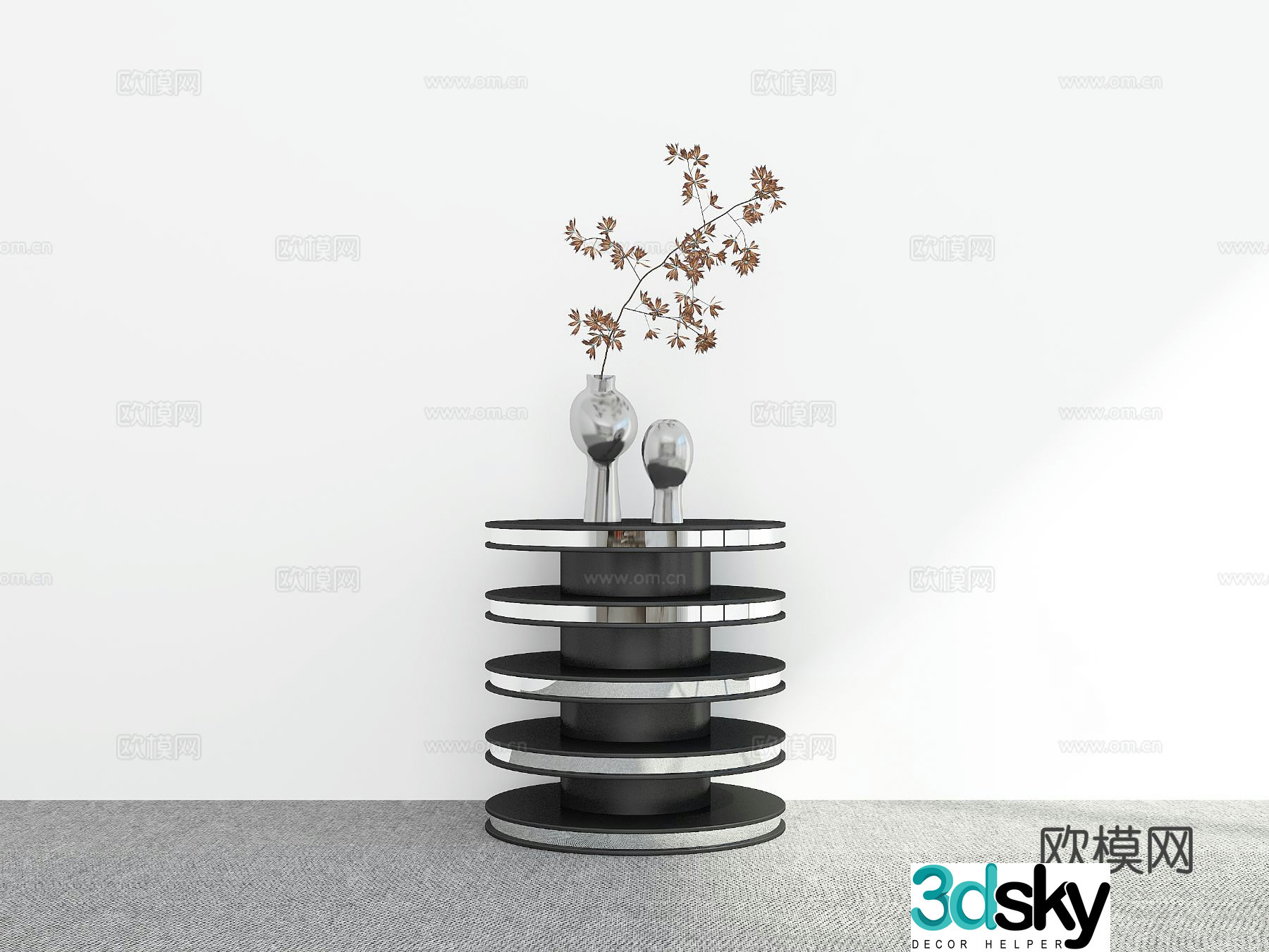 Modern side table round table corner table 3D model