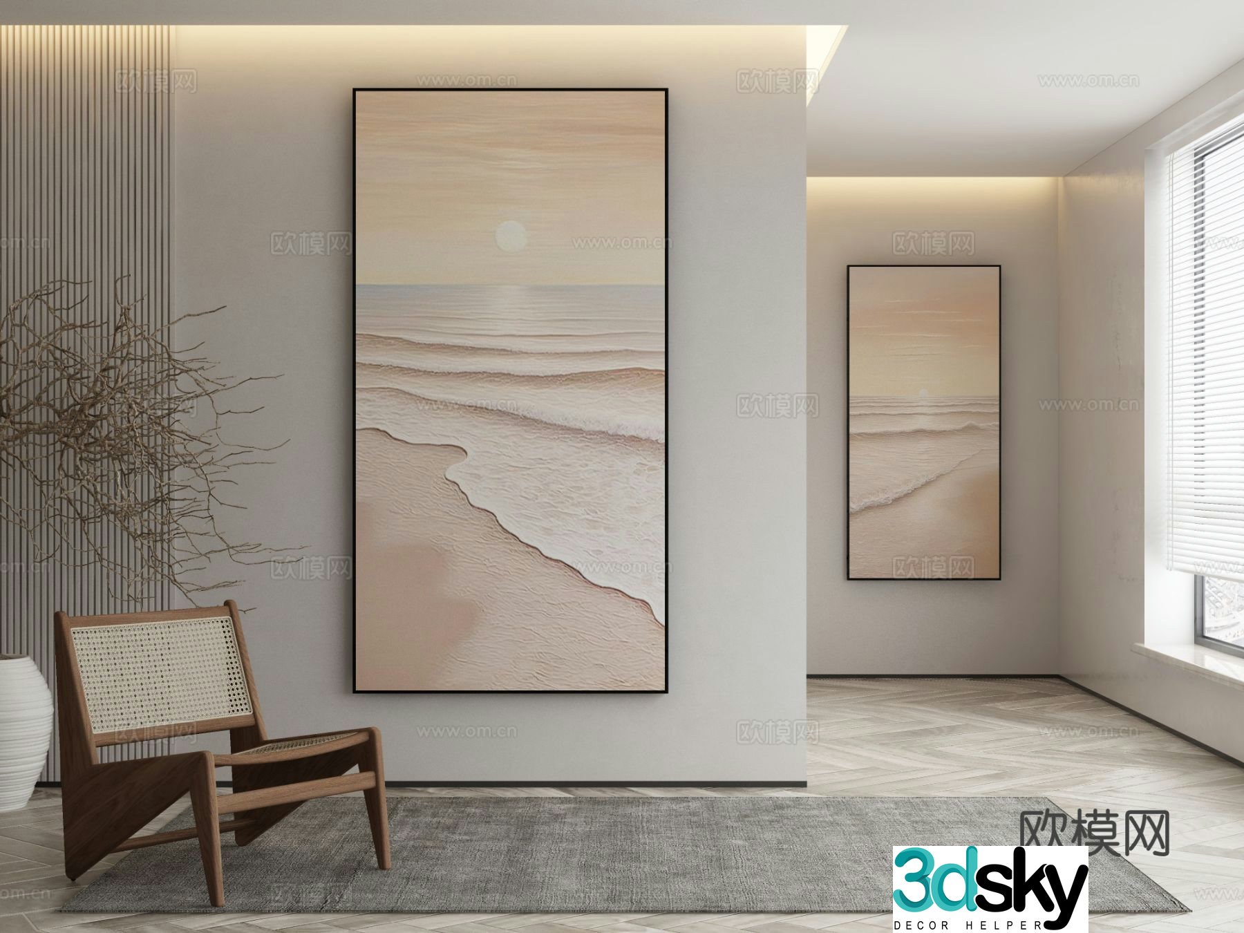 Decorative painting texture painting hanging painting 3d model