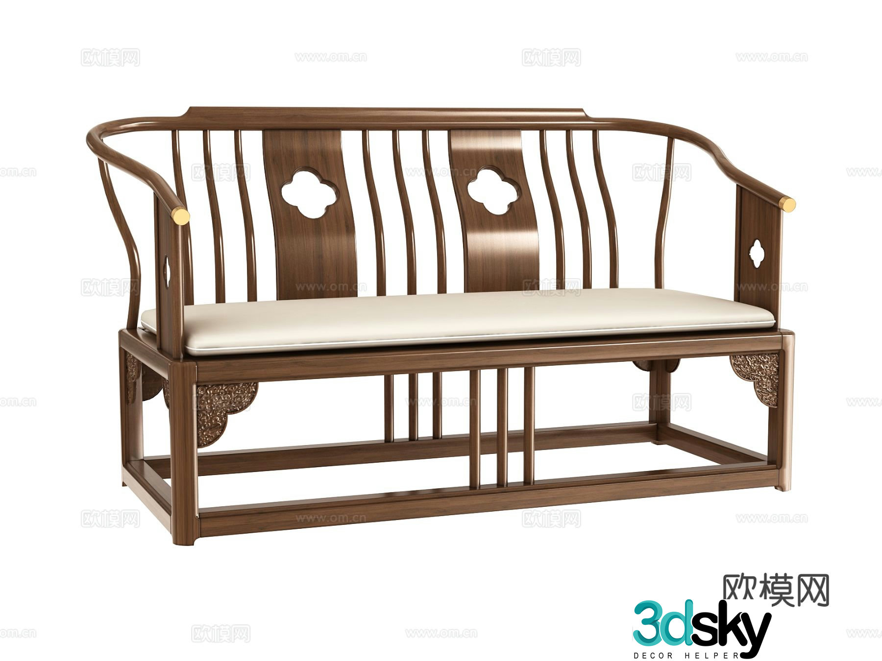 Chinese double sofa 3d model