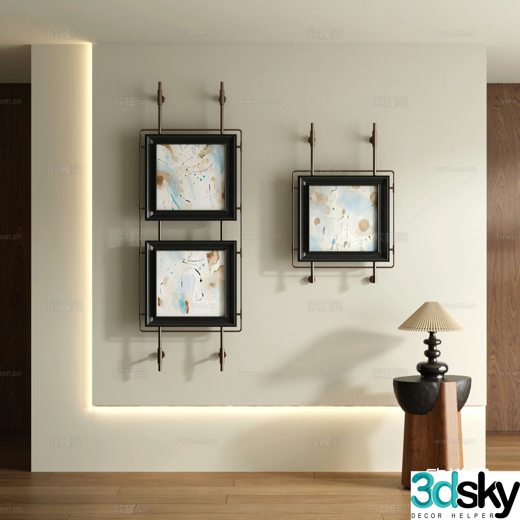 Medieval style texture painting decorative painting 3d model