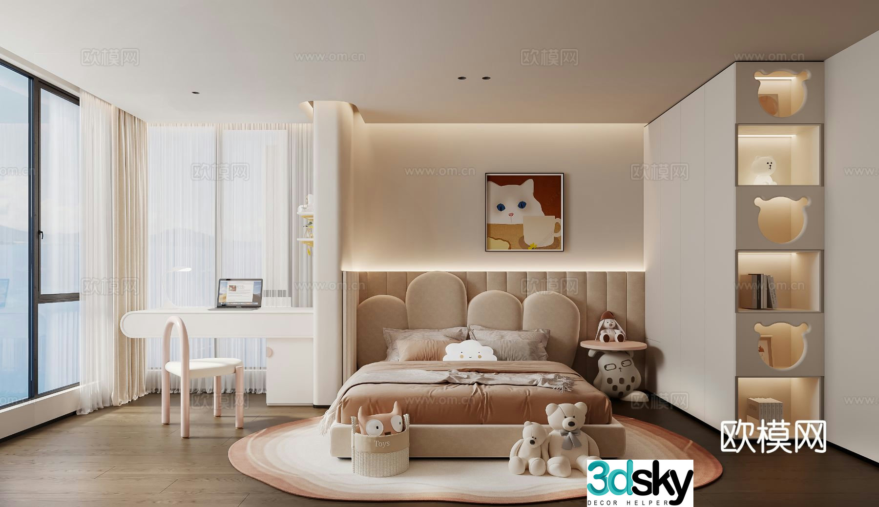 Cream style children’s room girl’s room child’s room 3D model