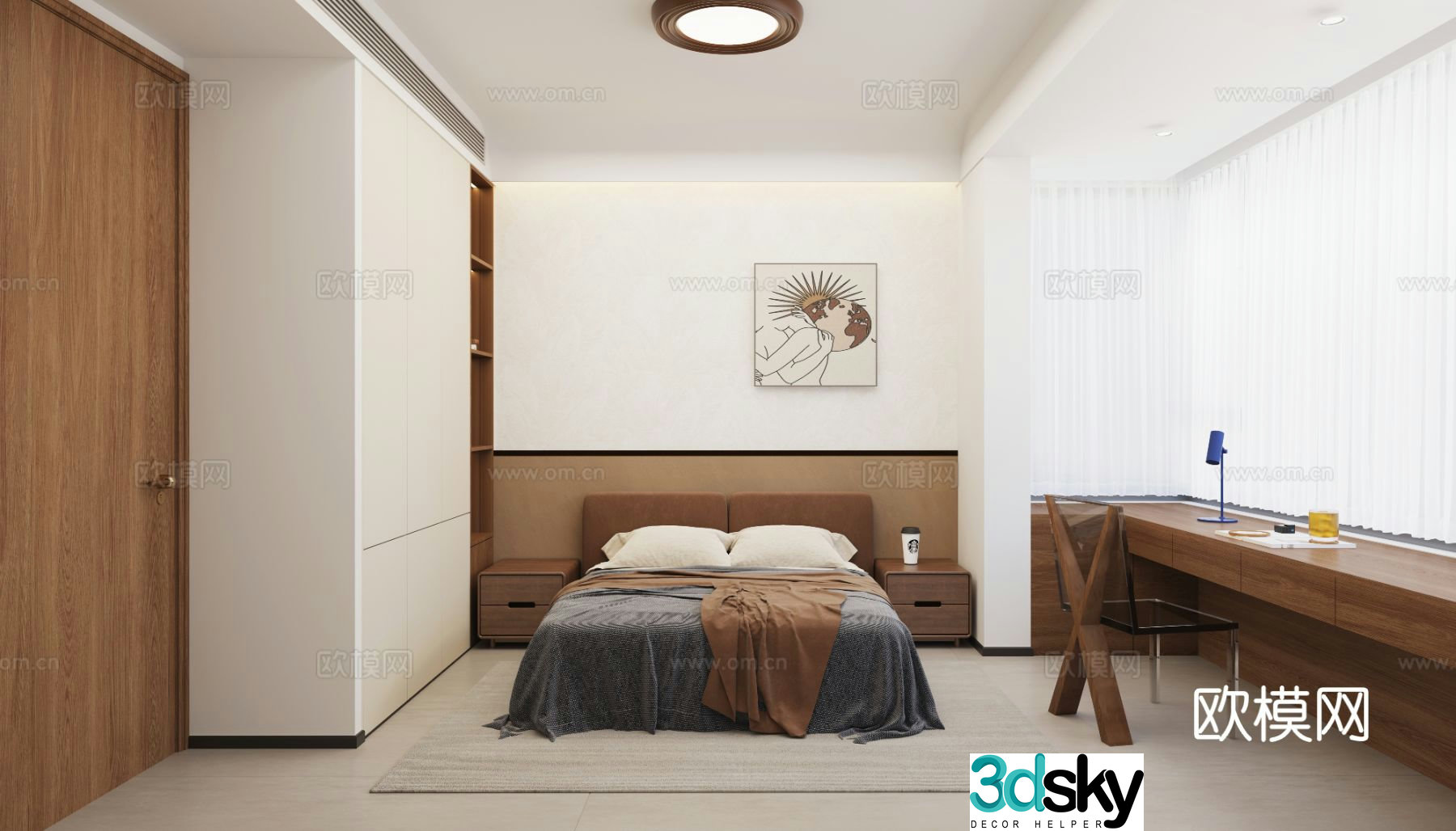 Nordic Bedroom Second Bedroom 3D model