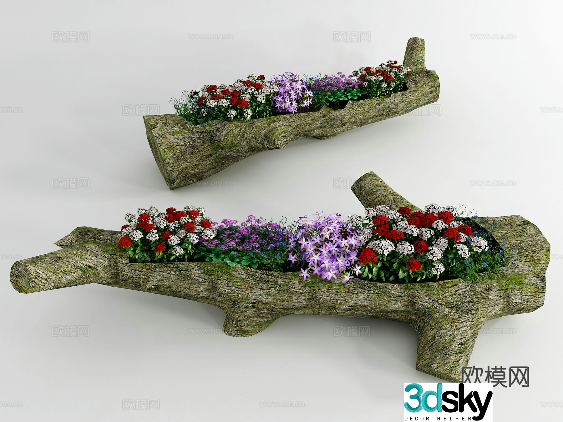 3D model of modern flower root carving sketch