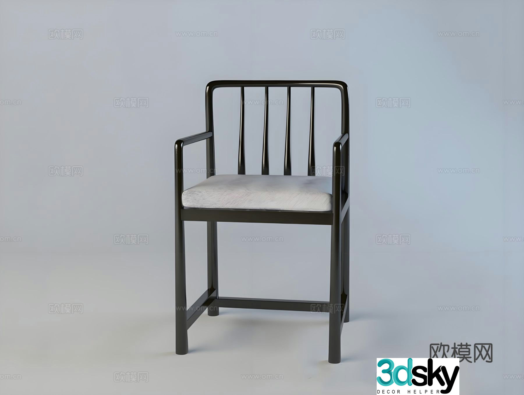 Leisure chair solid wood chair dining chair tea chair armchair 3d model