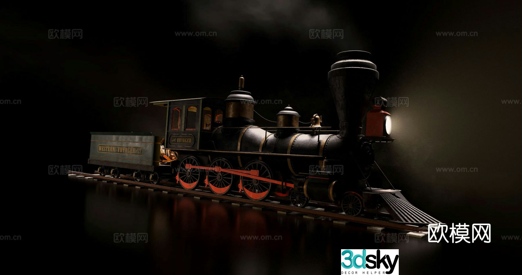 steam train rail 3d model