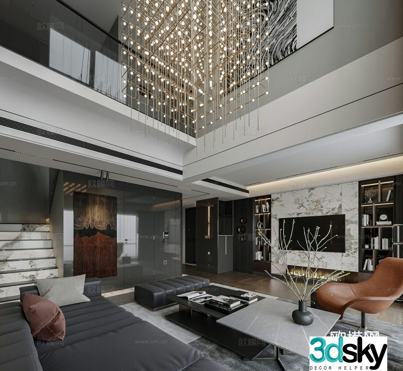 Villa lobby hollow villa 3d model