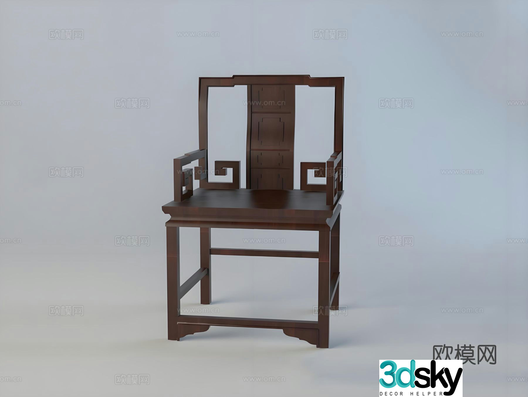 Leisure chair solid wood chair dining chair tea chair armchair 3d model