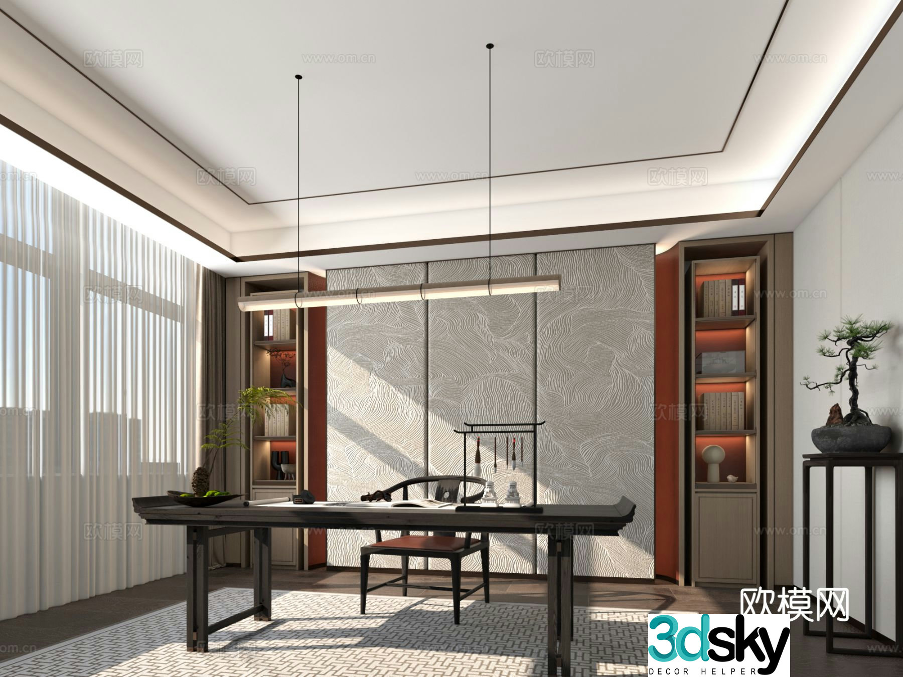New Chinese tea room 3d model