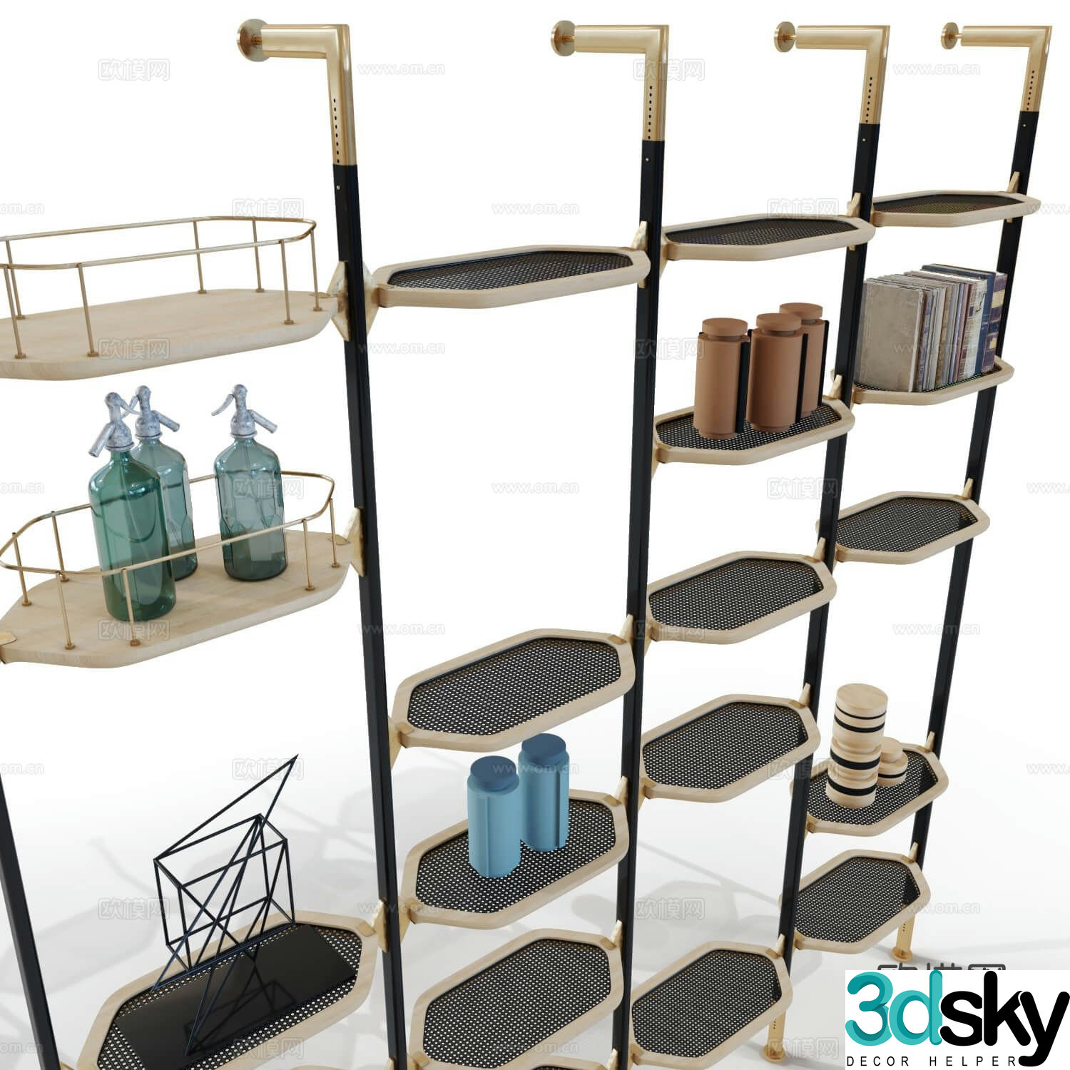 Modern decorative cabinet storage rack display rack 3D model